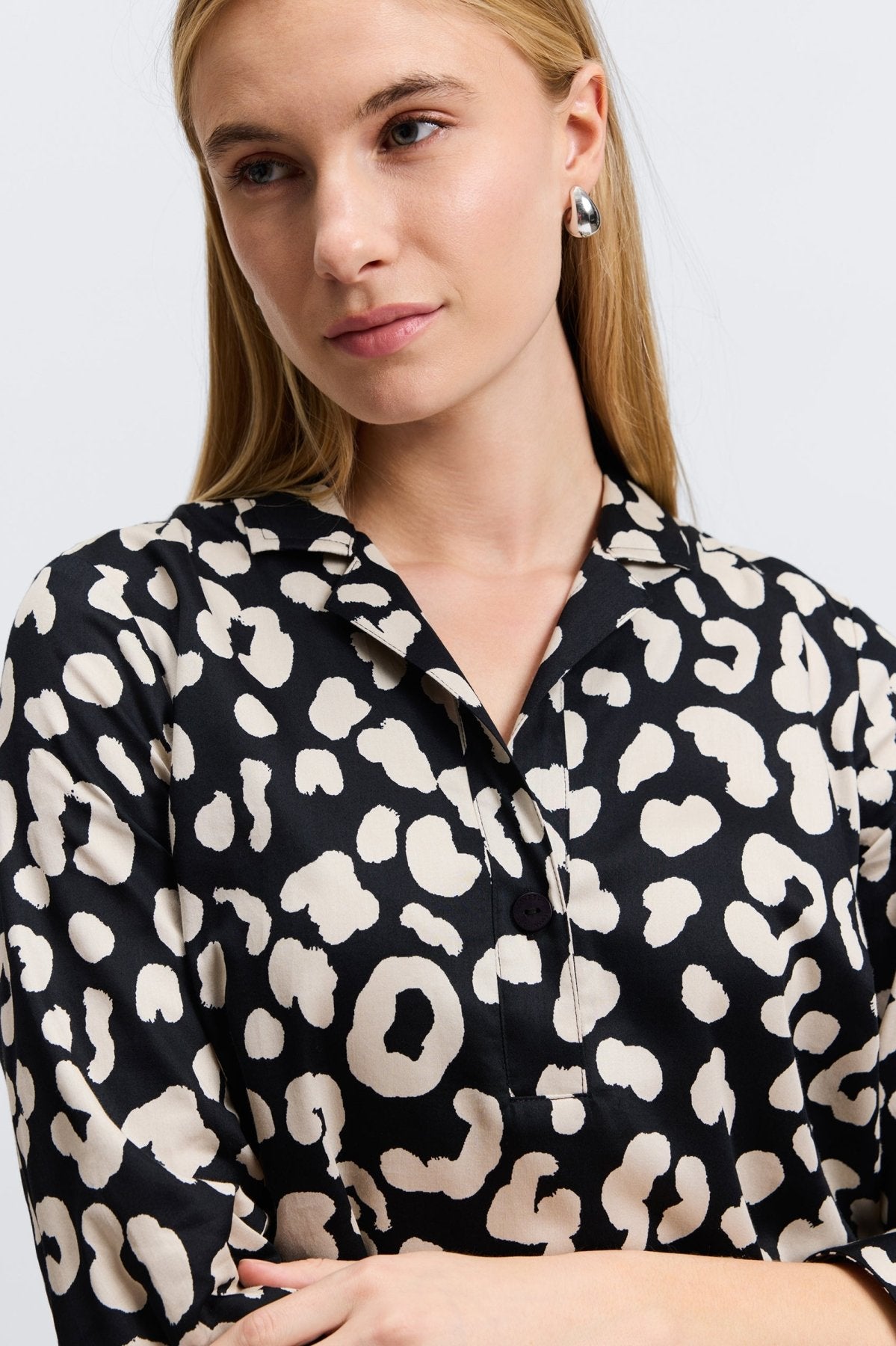 Sloane Cheetah Print 3/4 Sleeve Wrap Dress for Women - Stylish Animal Print Midi Dress for Office, Party & Date Night
