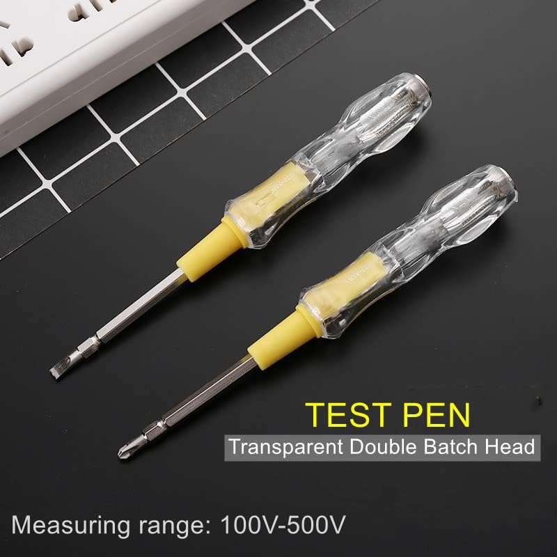 Fielect Voltage Tester Pen - Dual Head 3.5mm Screwdriver & AC 100-500V Circuit Tester - Non-Contact Electrical Tester for Home, Office & Industrial Use