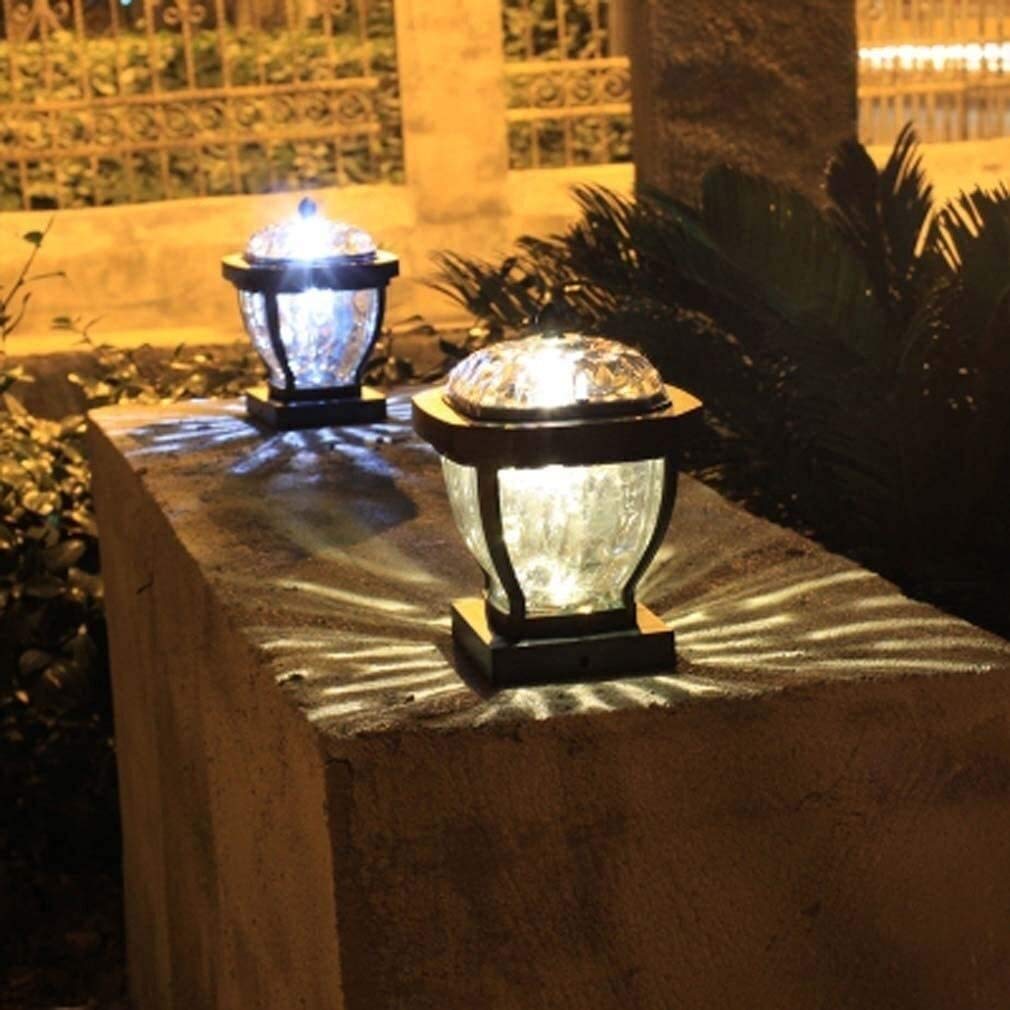 Solar LED Post Lights Outdoor - 4x4 Solar Powered Fence & Deck Lighting, Waterproof Square Landscape Post Cap Lamp for Wooden Posts, Deck, Patio, Fence - Perfect for Garden, Pathway & Backyard Illumination
