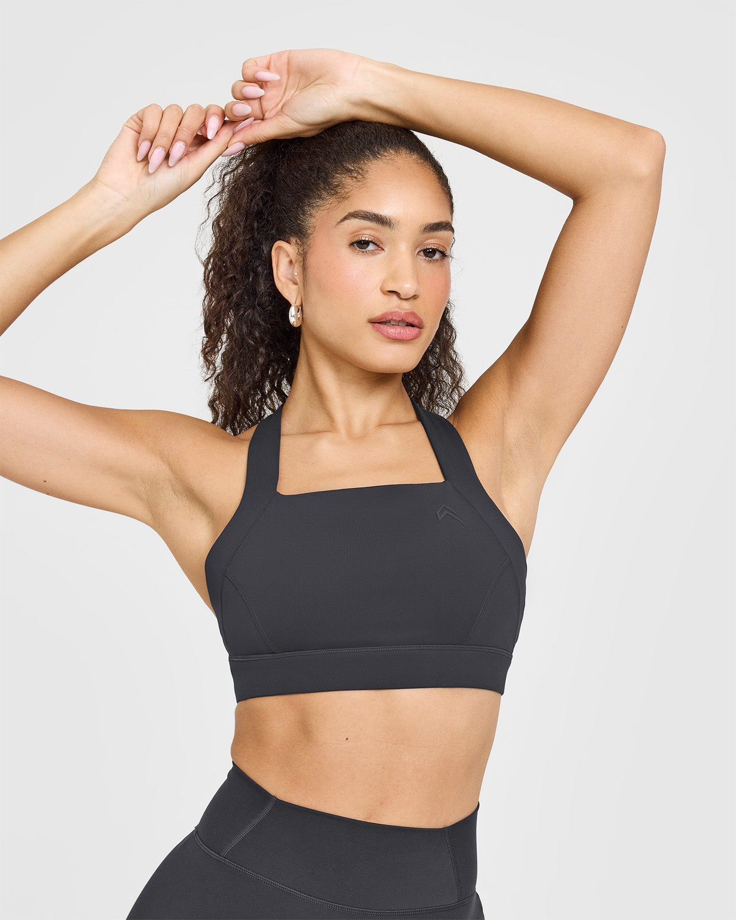 Timeless Wide Strap Sports Bra for Women - High Support Workout Top for Running, Yoga & Gym | Coal Grey
