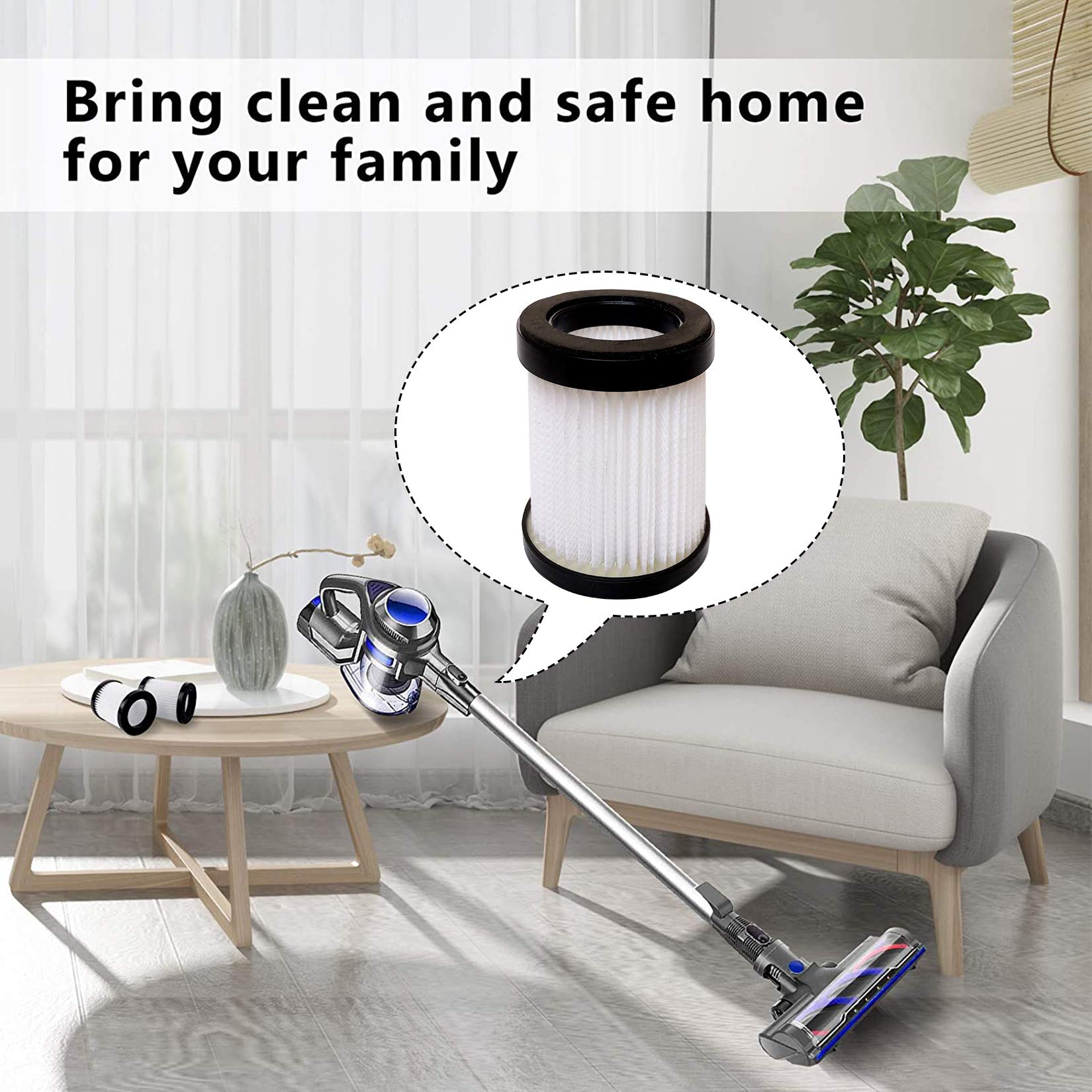 8 Pack HEPA Vacuum Replacement Filters Compatible with MOOSOO XL-618A Vacuum Cleaner - Perfect for Pet Hair, Allergies & Deep Cleaning