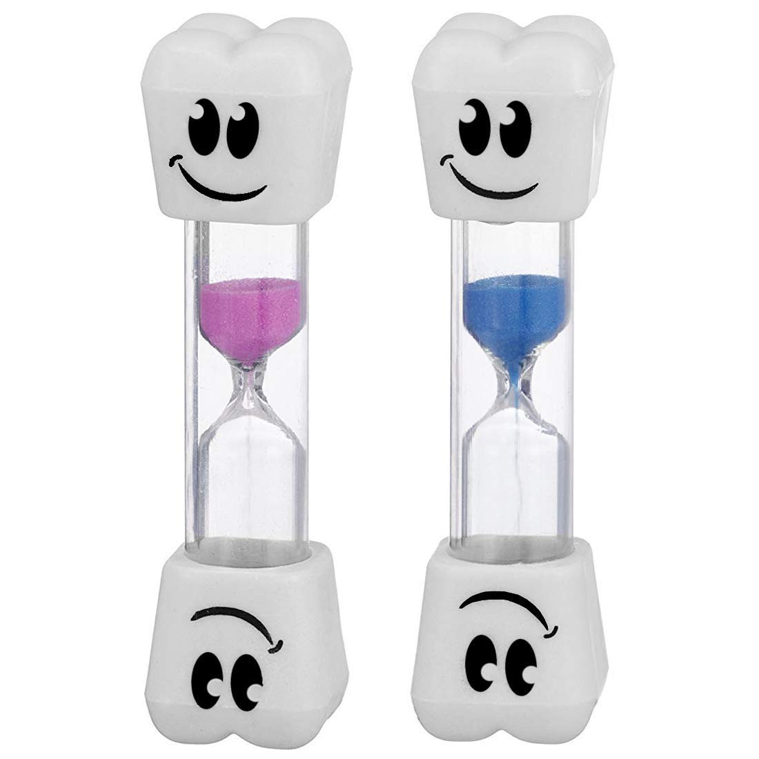 Smile Tooth 2 Minute Sand Timer for Kids - Colorful 2-Pack Dental Hygiene Timer - Perfect for Teeth Brushing, Classroom Activities & Board Games