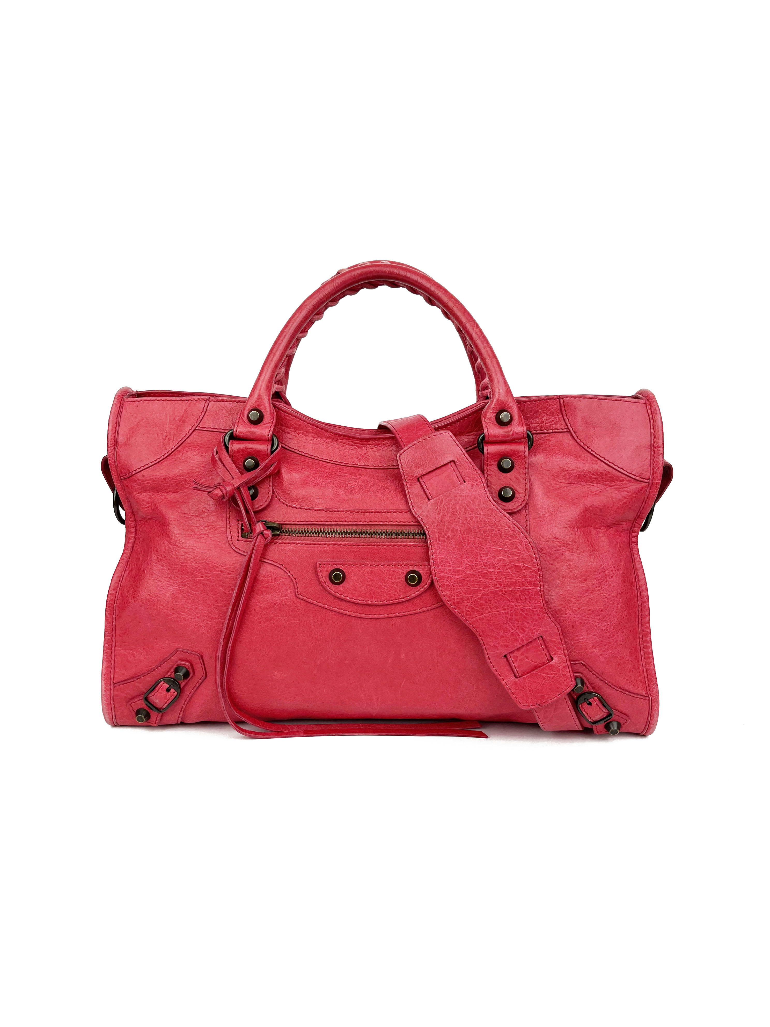 Balenciaga Medium Pink City Bag - Luxury Leather Handbag for Women | Perfect for Everyday Use, Work & Travel