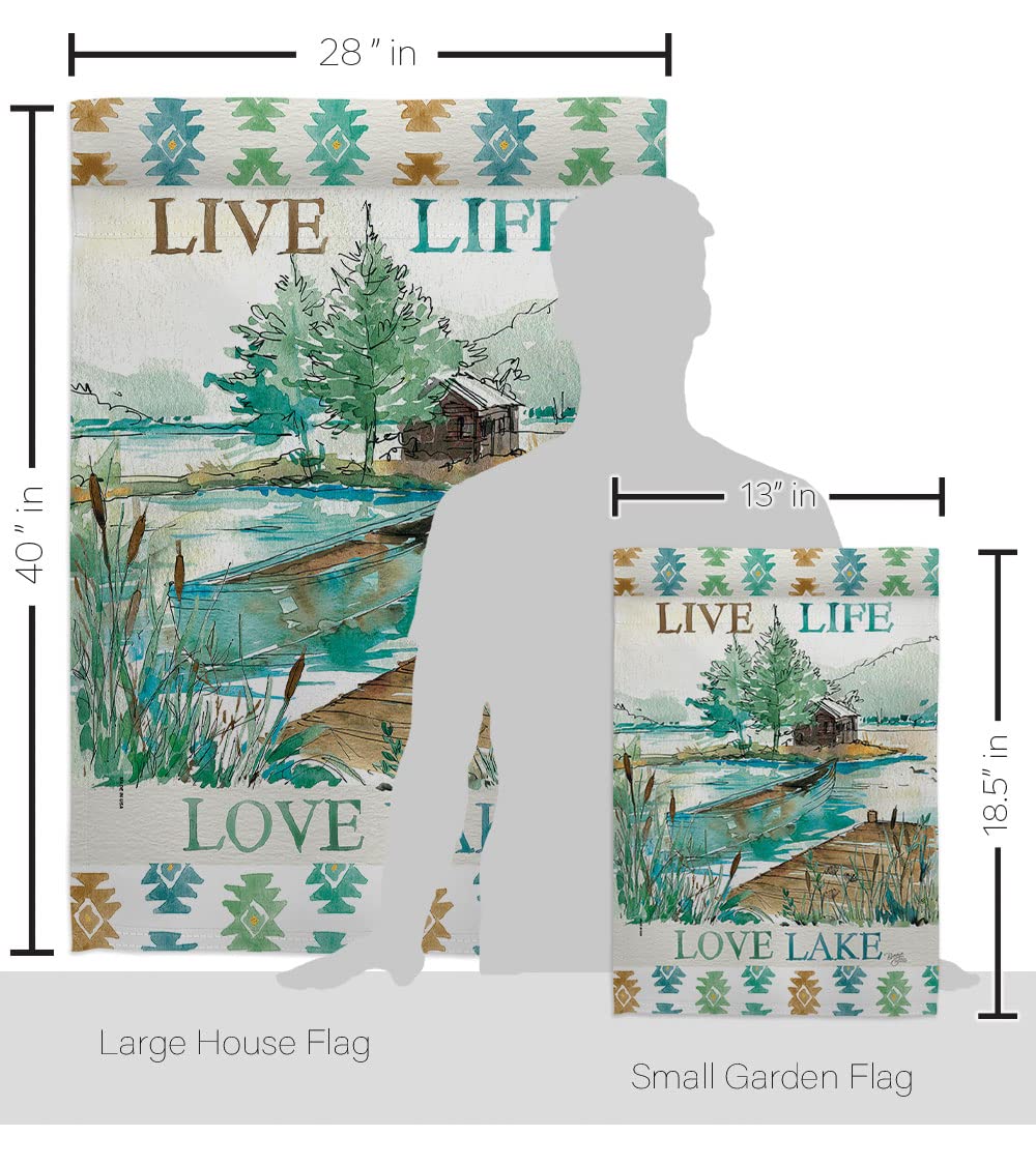 Breeze Decor Lake Nature Outdoor Flag Set w/Flagpole - Perfect for Garden & Home Decor