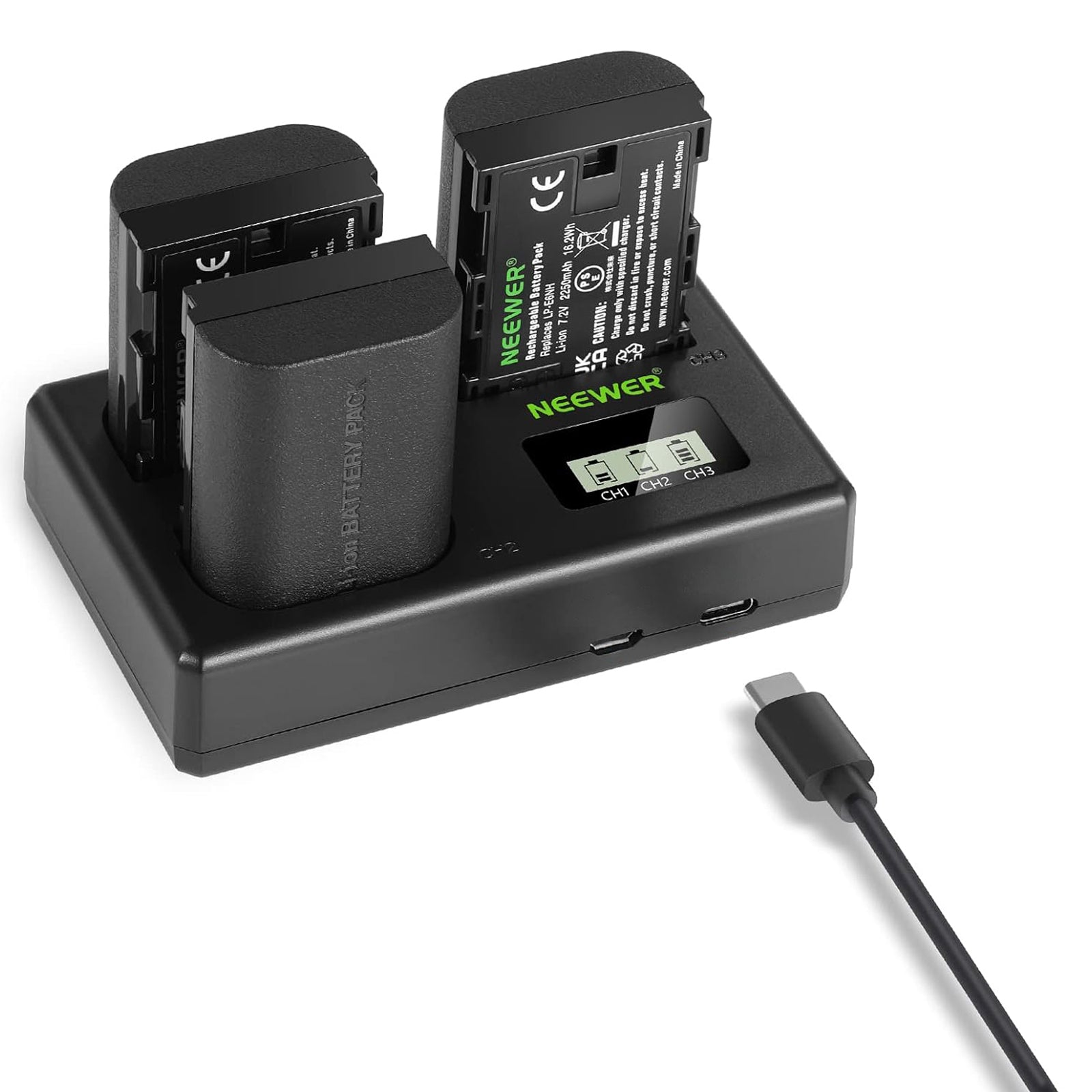 NEEWER LP-E6NH R6 II Replacement Battery & Dual Charger Kit for Canon Cameras - Perfect for Travel, Photography, and Professional Shoots