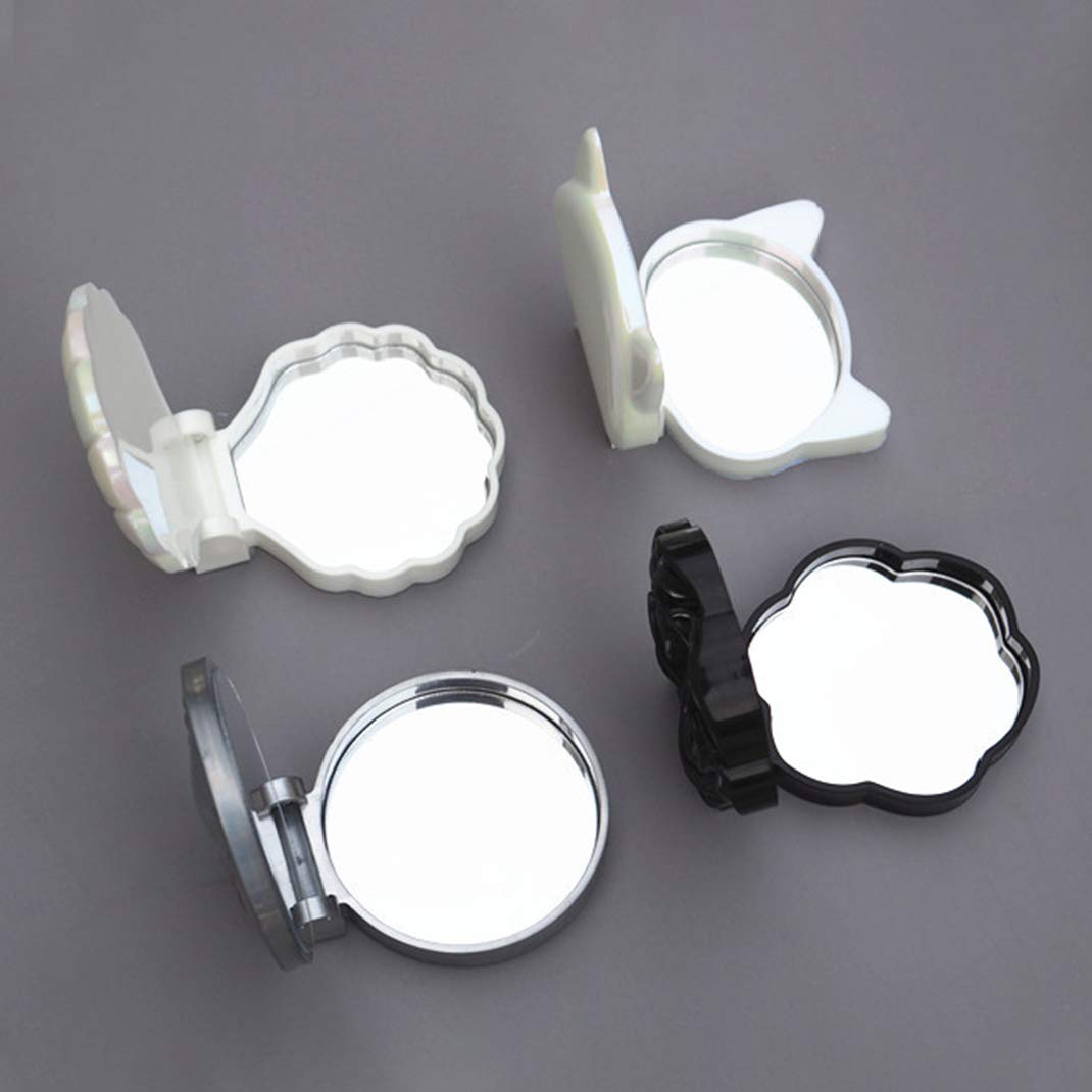 iSuperb 4-Piece Silicone Resin Mold Set for DIY Compact Mirror Covers - Cute Shape Travel Pocket Mirror Epoxy Molds for Double-Sided Foldable Mirrors - Perfect for DIY Crafts, Gifts, and Travel Accessories