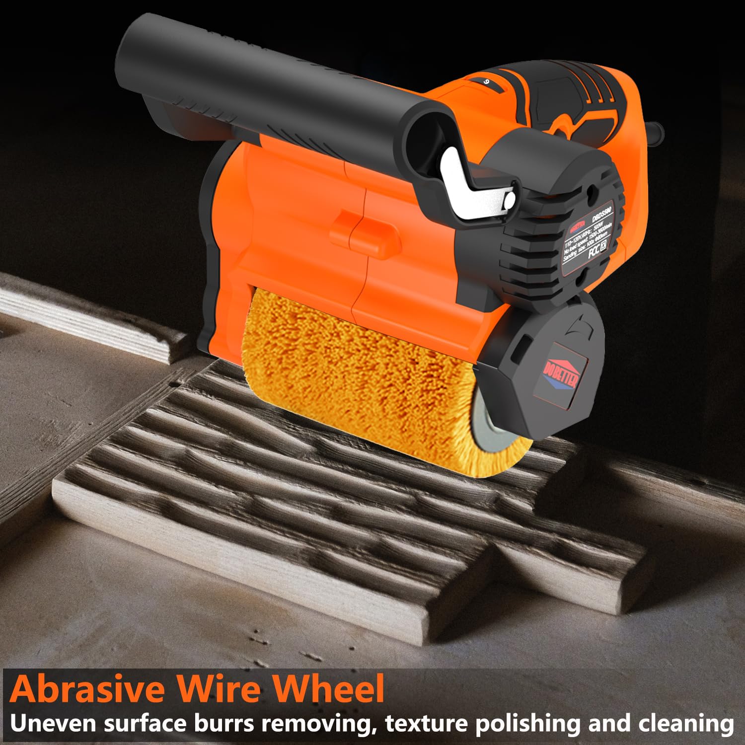 Professional DBDS50O Variable Speed Drum Sander - Wood Surface Conditioning Tool for Sanding, Polishing & Paint Removal | Perfect for Woodworking, Floor Refinishing & DIY Projects | Includes Convenient Tool Bag