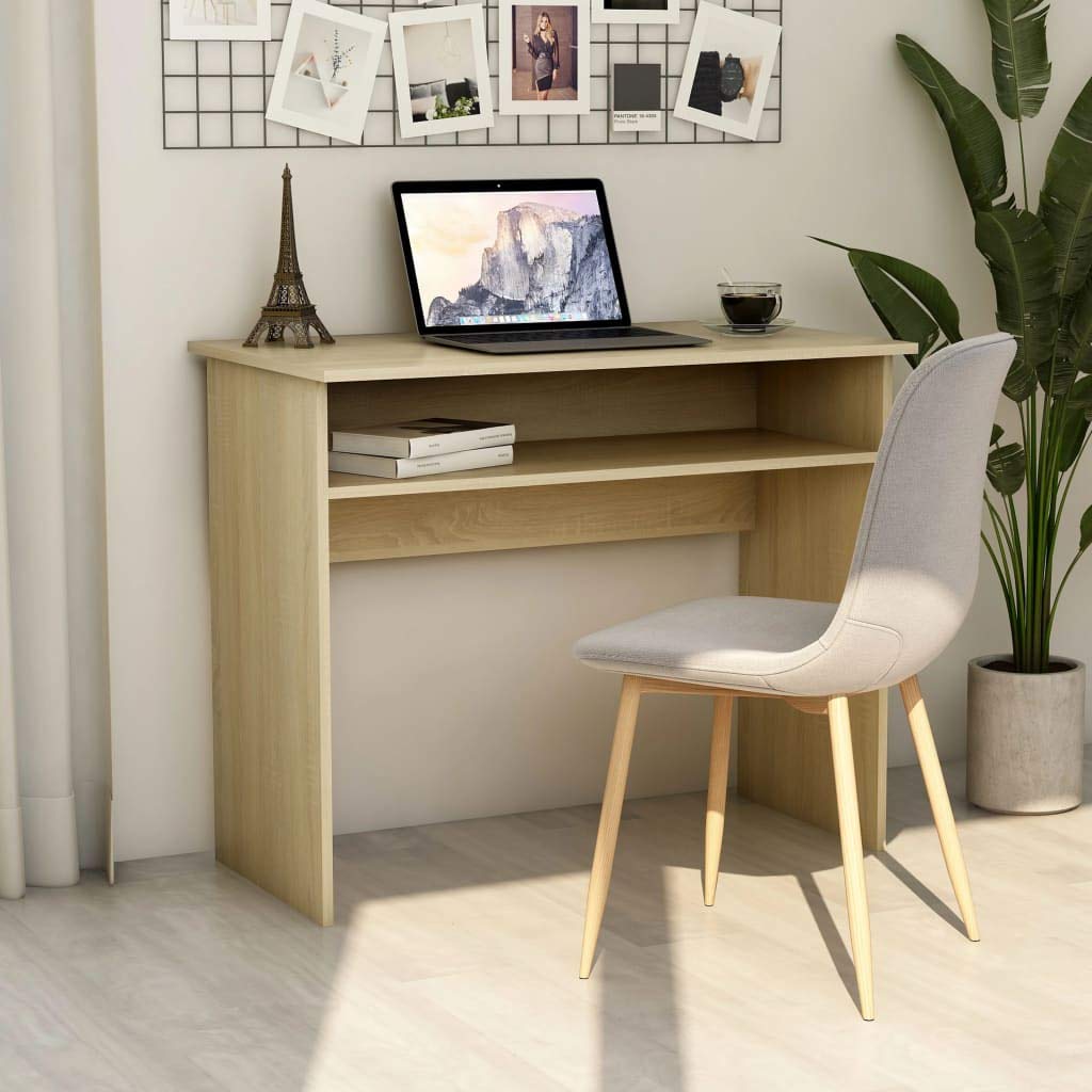 Modern Computer Desk with Storage Shelf - 35.4
