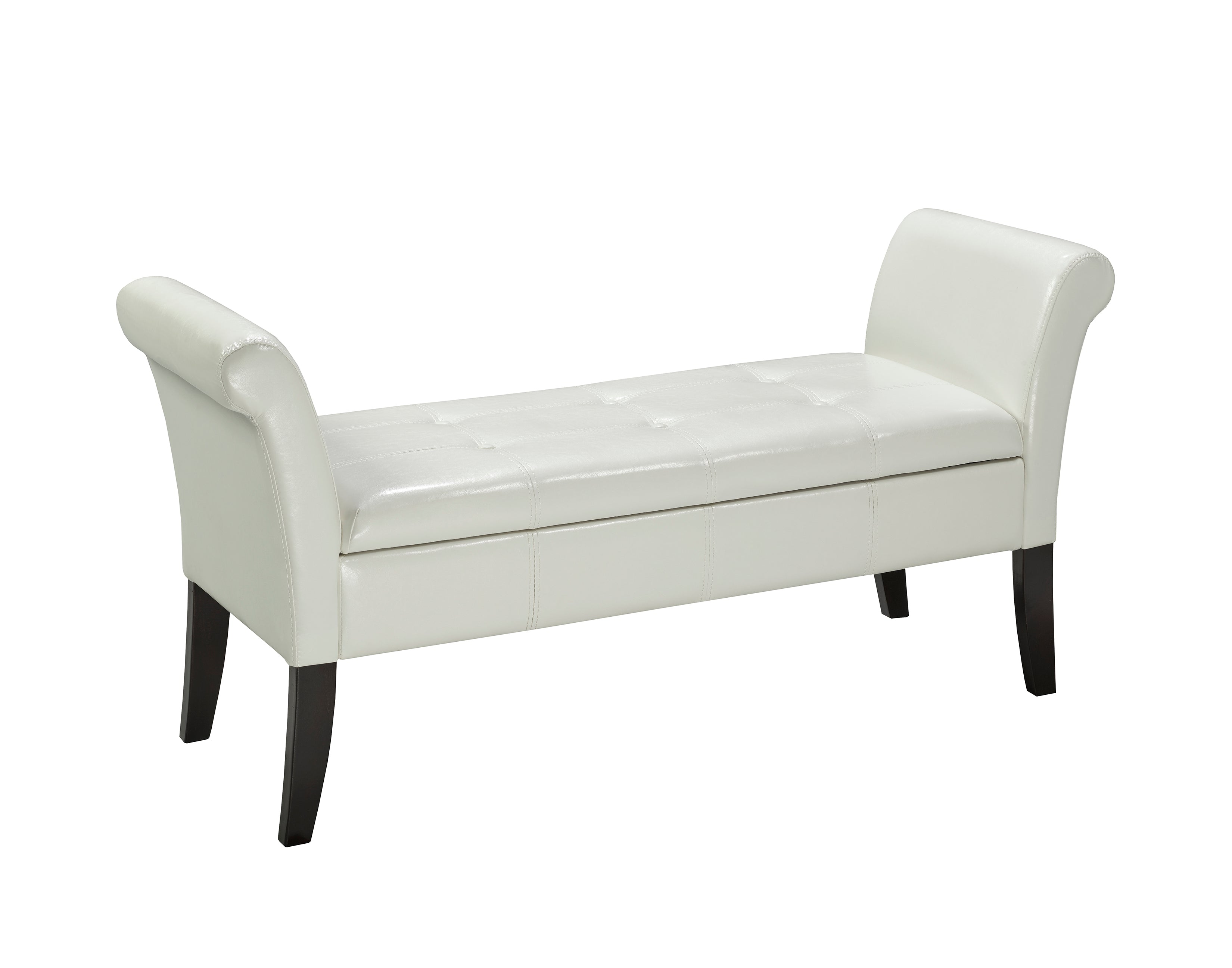 White Accent Bench - Stylish Entryway & Living Room Seating - Perfect for Hallway, Bedroom, or Dressing Area