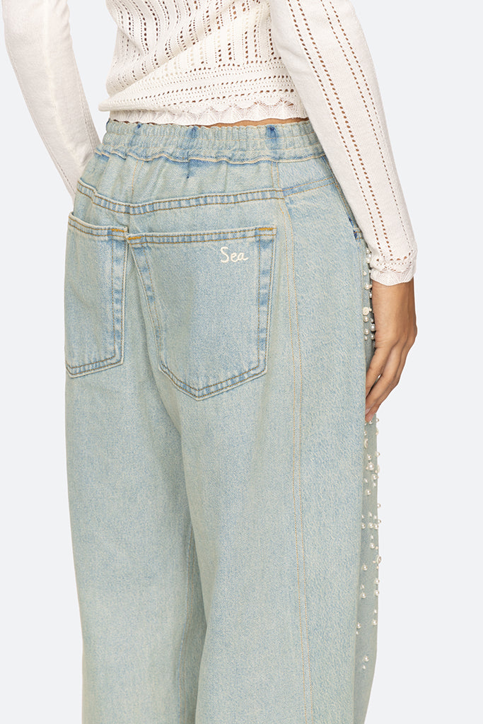 Sea New York Perlette Denim Pants for Women - High Waist Skinny Jeans in Classic Blue | Perfect for Casual Wear, Office Outfits & Night Out