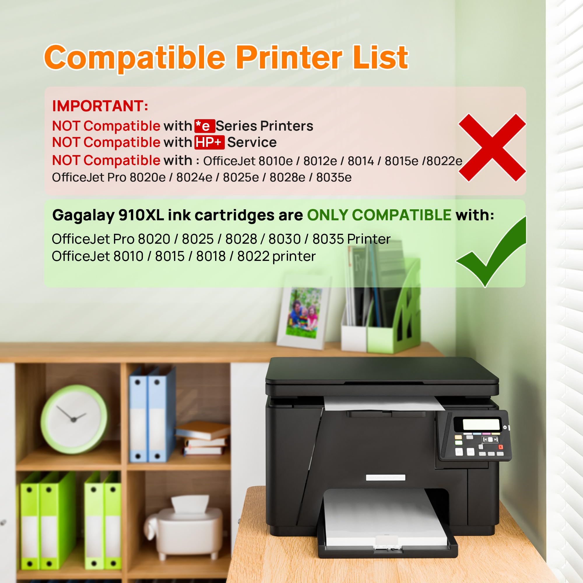 HP 910XL Ink Cartridges 4-Pack - Replacement for HP 910XL, Compatible with HP 8020, 8022, 8025, 8028, 8030 Printers - High Yield Printing for Home & Office Use