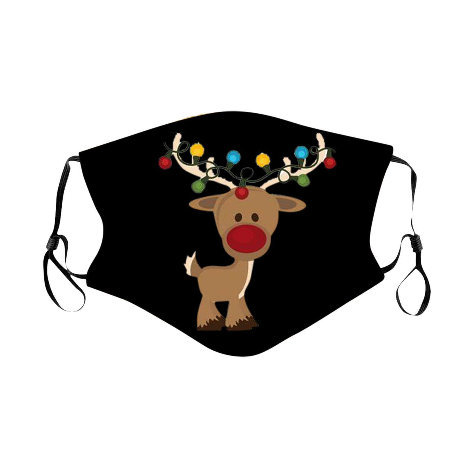 Black Santa Christmas Face Masks - Reusable & Washable for Parties