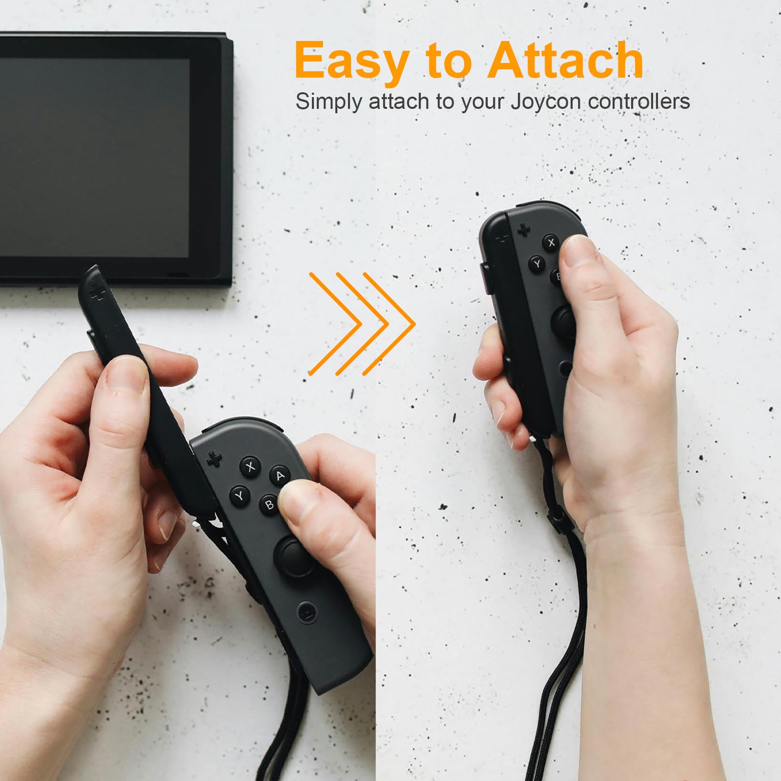 8 Pack Adjustable Wrist Strap for Nintendo Switch Joy-Con with 6 Thumb Grip Caps - Elastic Controller Wristband & Replacement Accessories for Joy-Con - Perfect for Gaming, Travel & Handheld Play