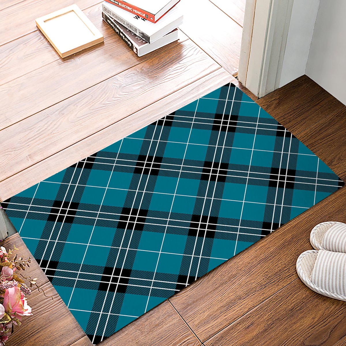 Segard Welcome Decorative Door Mats - Non-Slip Indoor Bath Rugs with Ancient Scottish Tartan Plaid Design for Home Entrance Decor | Perfect for Living Room, Bedroom, and Bathroom Floor Protection