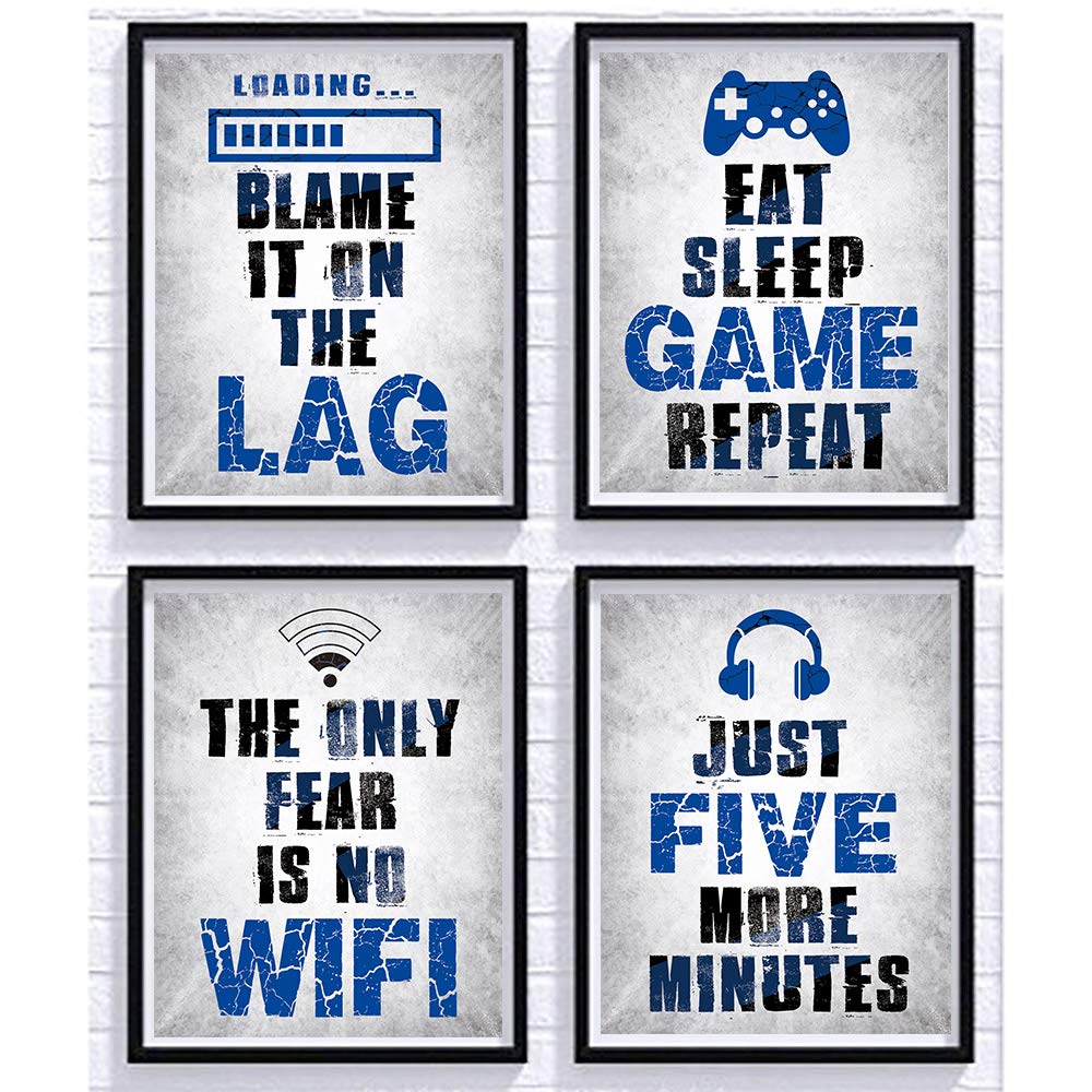 CHIEN-CHI LILI Video Game Posters Set of 4 - Gaming Themed Art Prints for Wall Decor, Boys Bedroom, Gamer Room & Kids Room (Unframed) - Perfect for Gaming Enthusiasts, Man Cave & Teen Room Decor