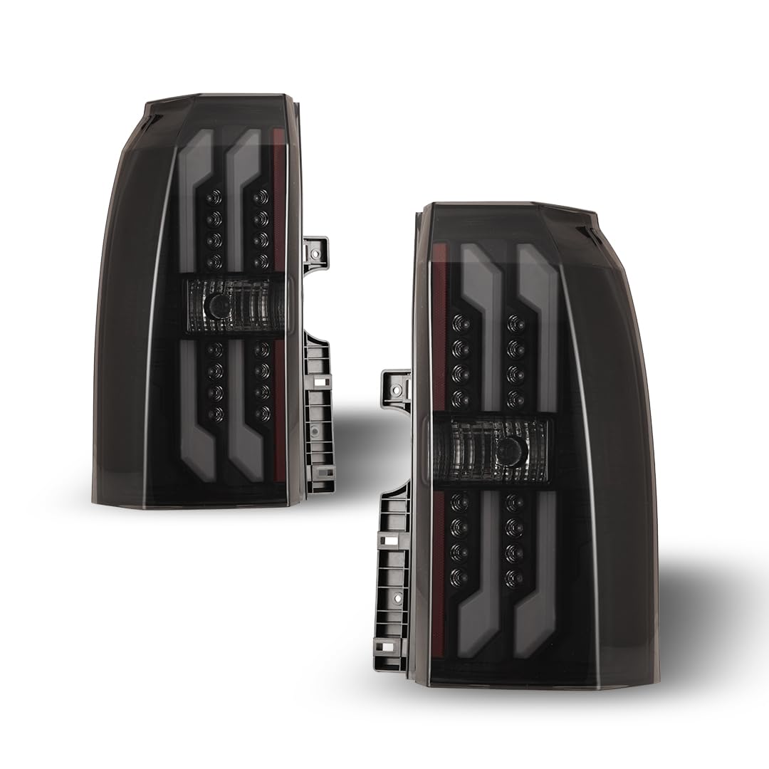 Nixon Offroad LED Tail Lights for 2015-2018 Chevy Tahoe & Suburban - Glossy Black Smoke Lens - Enhanced Visibility & Style - Perfect for Off-Roading & Night Driving