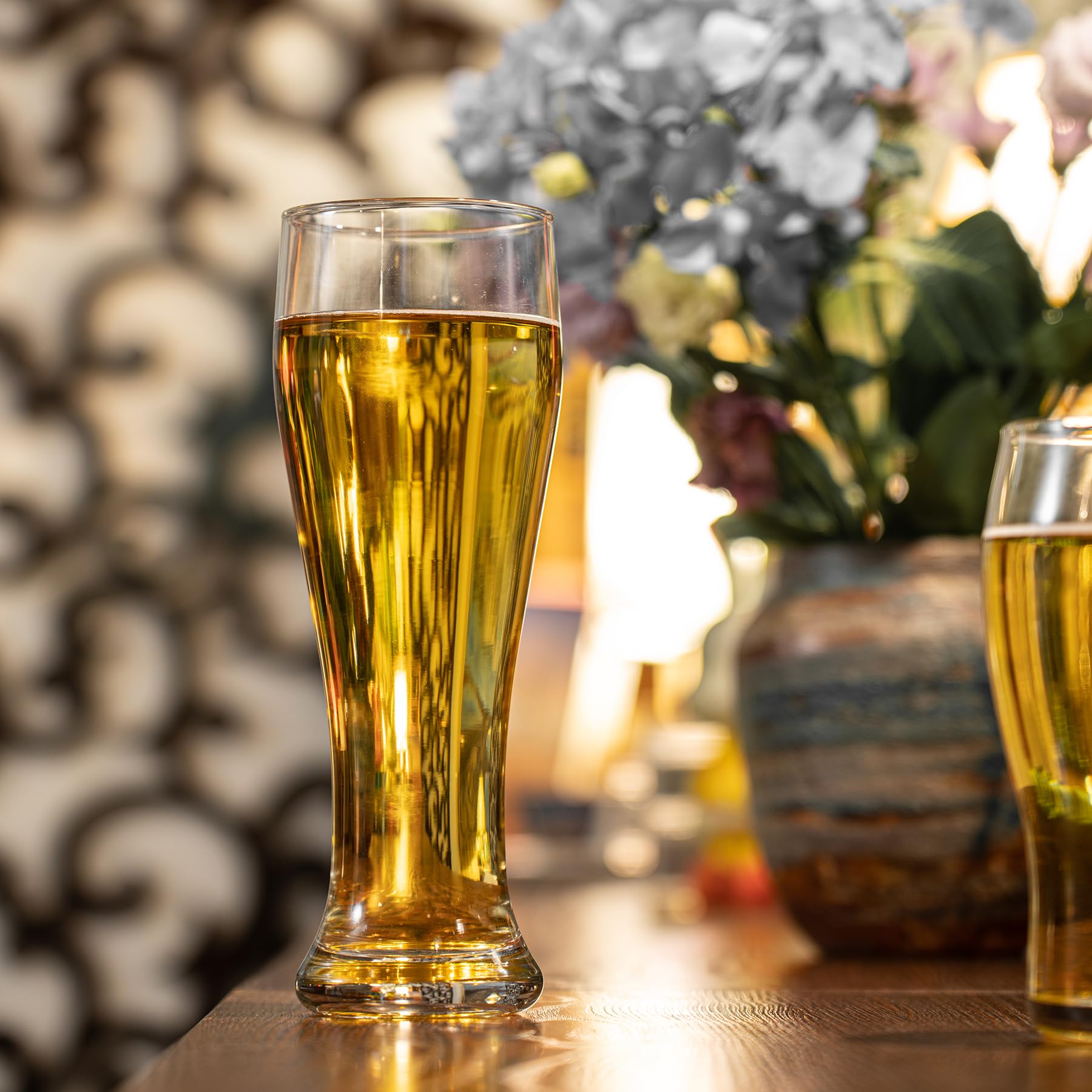 Premium 17oz Pilsner Beer Glasses Set of 2 - Thick Heavy Base Bar Glasses for Lager, IPA & Craft Beer - Perfect for Home Bars, Parties & Restaurants