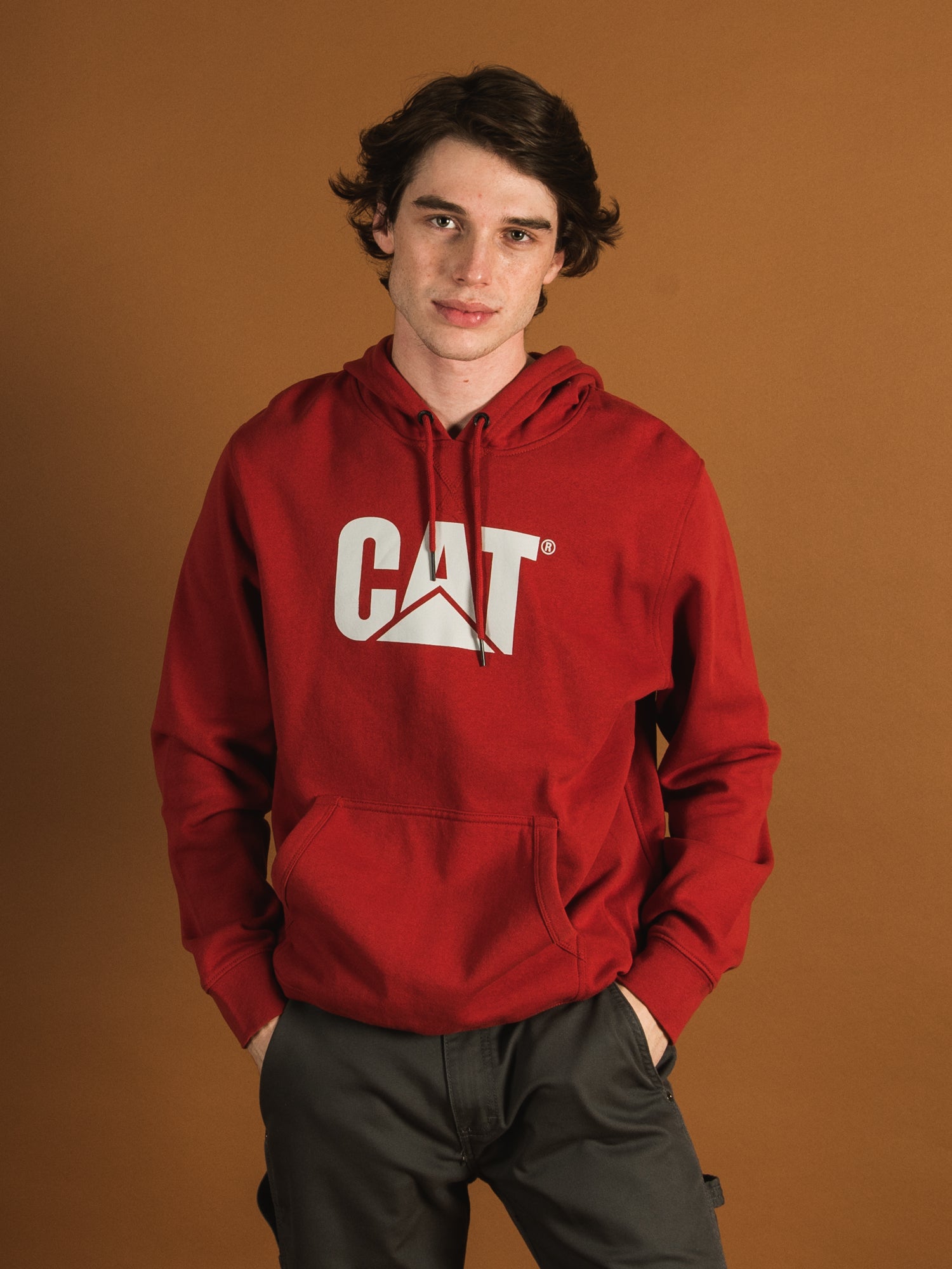 Caterpillar Foundation Pullover Hoodie - Men's & Women's Casual Fleece Sweatshirt for Outdoor Work & Winter Warmth | Clearance Sale