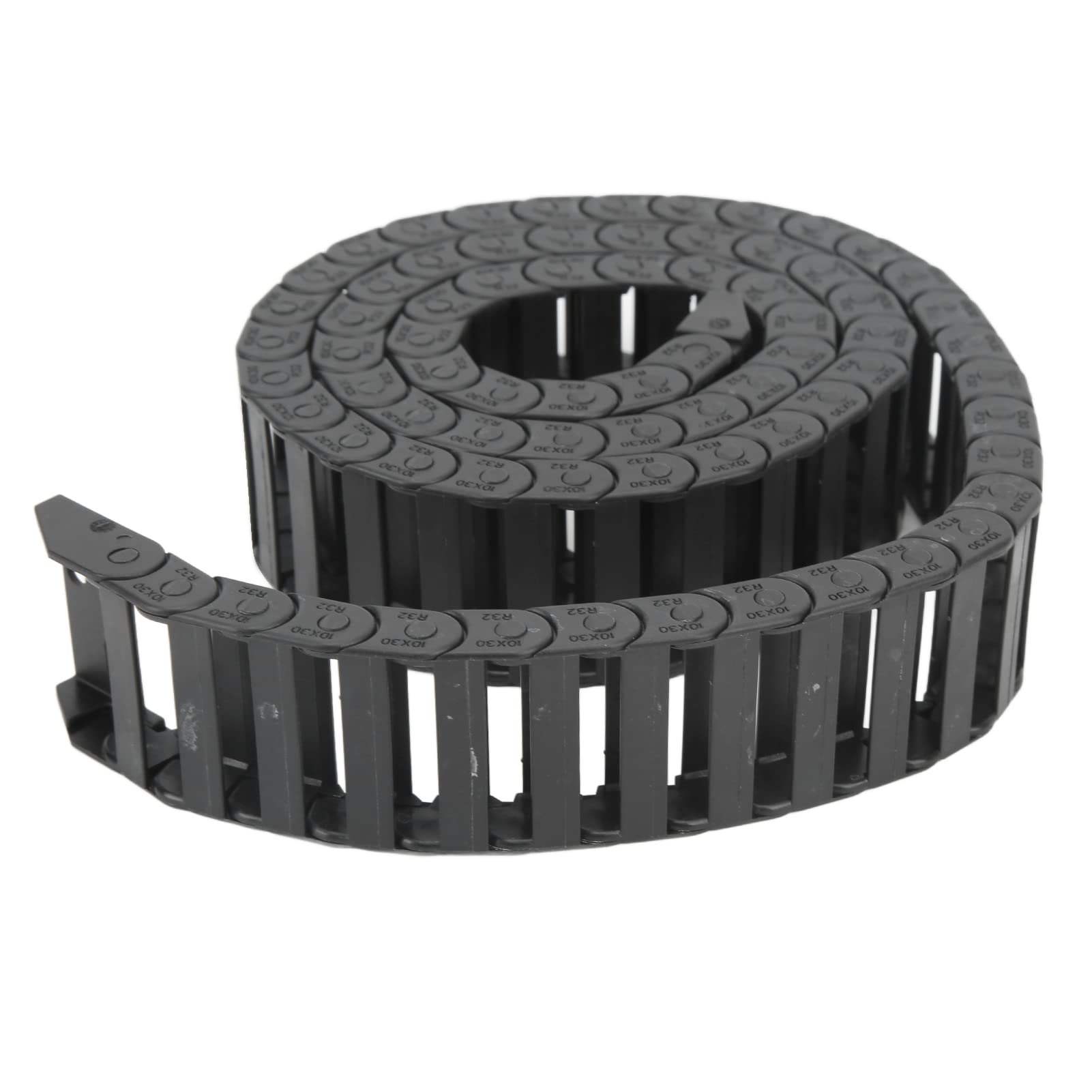 10x30mm Cable Drag Chain Wire Carrier with End Connector - 1 Meter Length for 3D Printer & CNC Machine | Perfect for Cable Management in Robotics and Industrial Automation