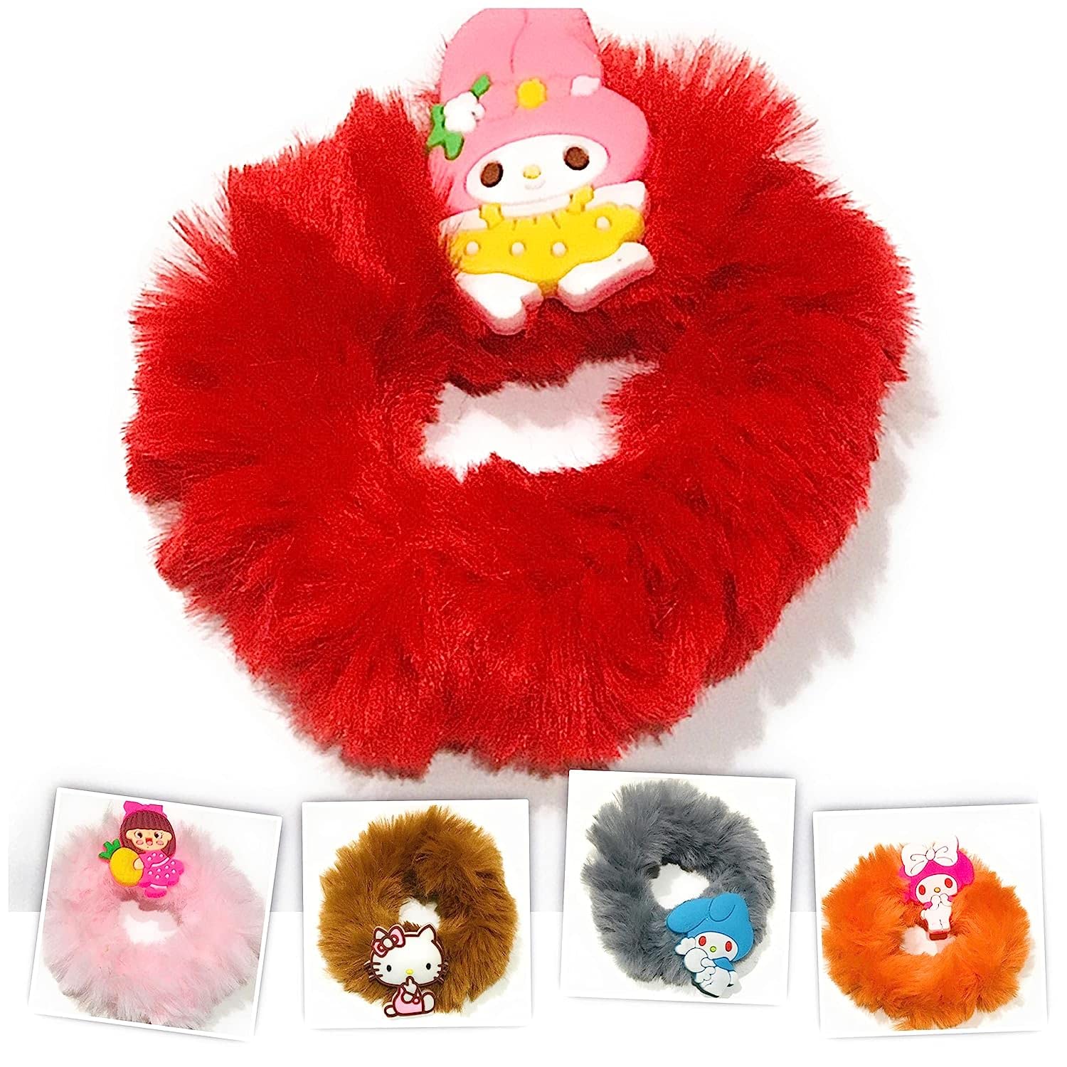 Quarya Kids Hair Bands with Cartoon Characters - Soft Elastic Hair Ties for Girls, Babies & Women - Perfect for School, Sports & Daily Hair Styling