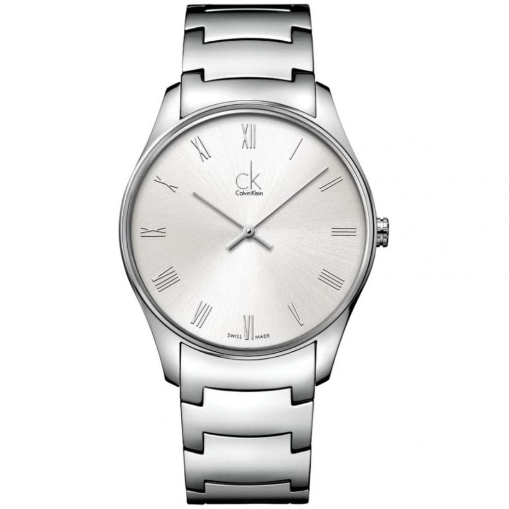 CALVIN KLEIN Classic K4D2114Z Men's Stainless Steel Watch with Leather Strap - Perfect for Business, Casual & Formal Occasions