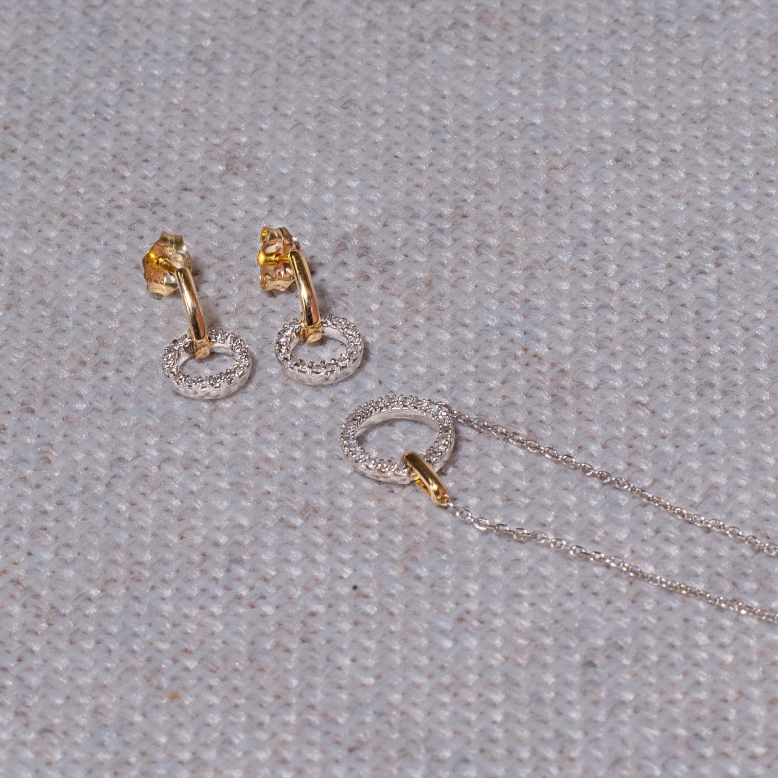 10k Yellow Gold Interlocking Diamond & Circle Necklace - Elegant Layering Jewelry for Women, Perfect for Weddings, Anniversaries & Special Occasions