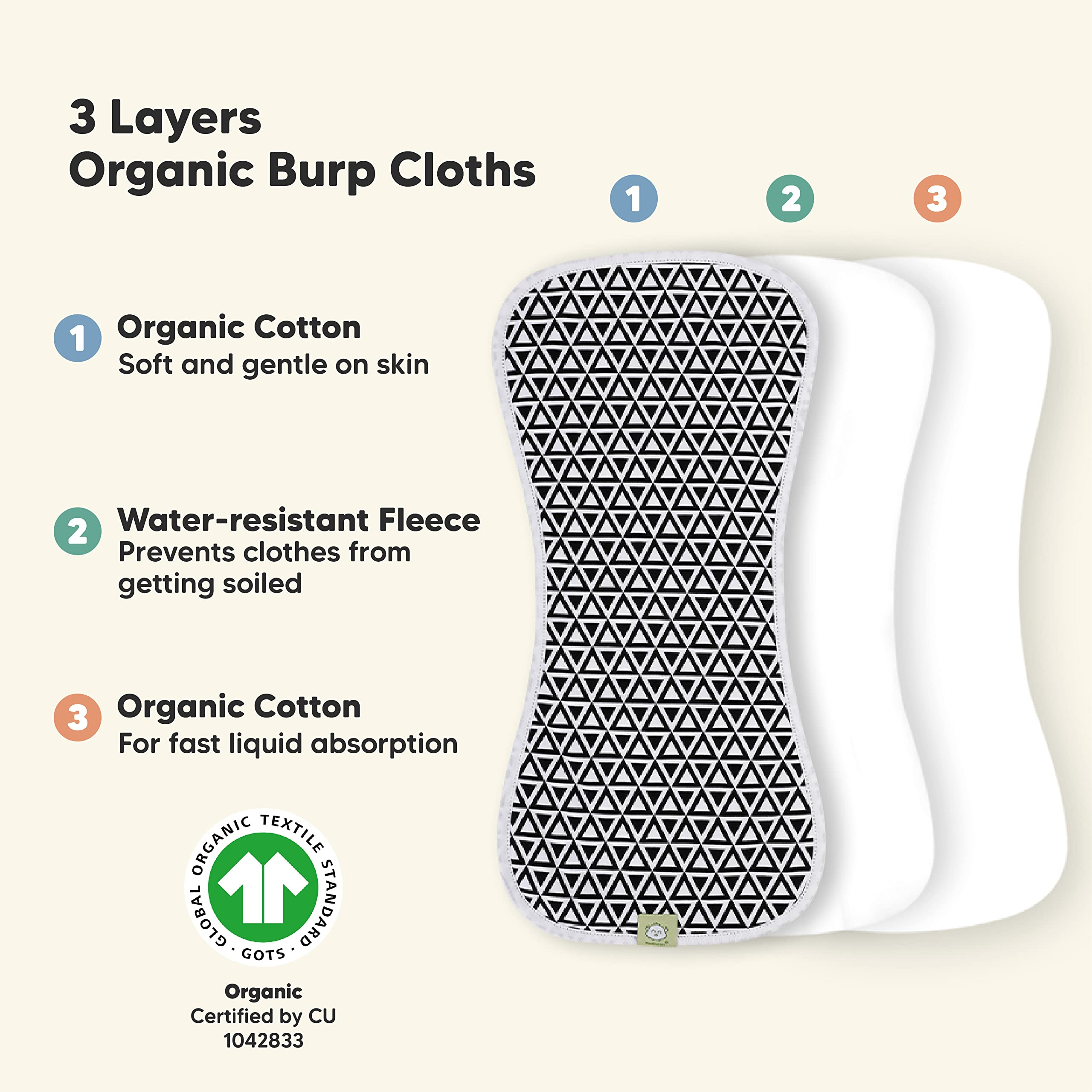Organic Baby Burp Cloths for Newborns - Soft Cotton Spit-Up Towels & Diaper Caddy Organizer Set - Essential Nursery & Travel Must-Have for Boys & Girls (Classic Gray) - Perfect for Feeding, Diaper Changes & On-the-Go Parenting