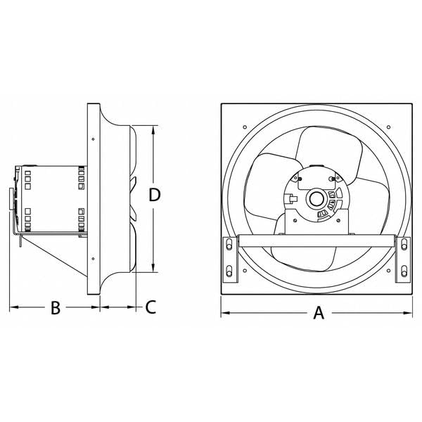 16x16 Galvanized Exhaust Fan Venturi Frame - Durable Metal Air Vent Cover for Kitchen, Bathroom, and Industrial Ventilation Systems