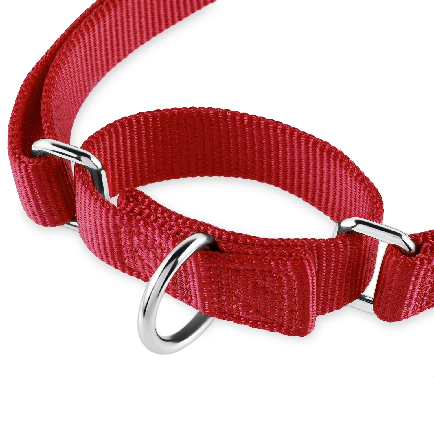 Hyhug Heavy Duty Nylon Escape-Proof Adjustable Martingale Dog Collar for Large Dogs - Secure Training Collar for Walking & Daily Use (Large, Red) - Perfect for Active Dogs, Training Sessions & Outdoor Adventures