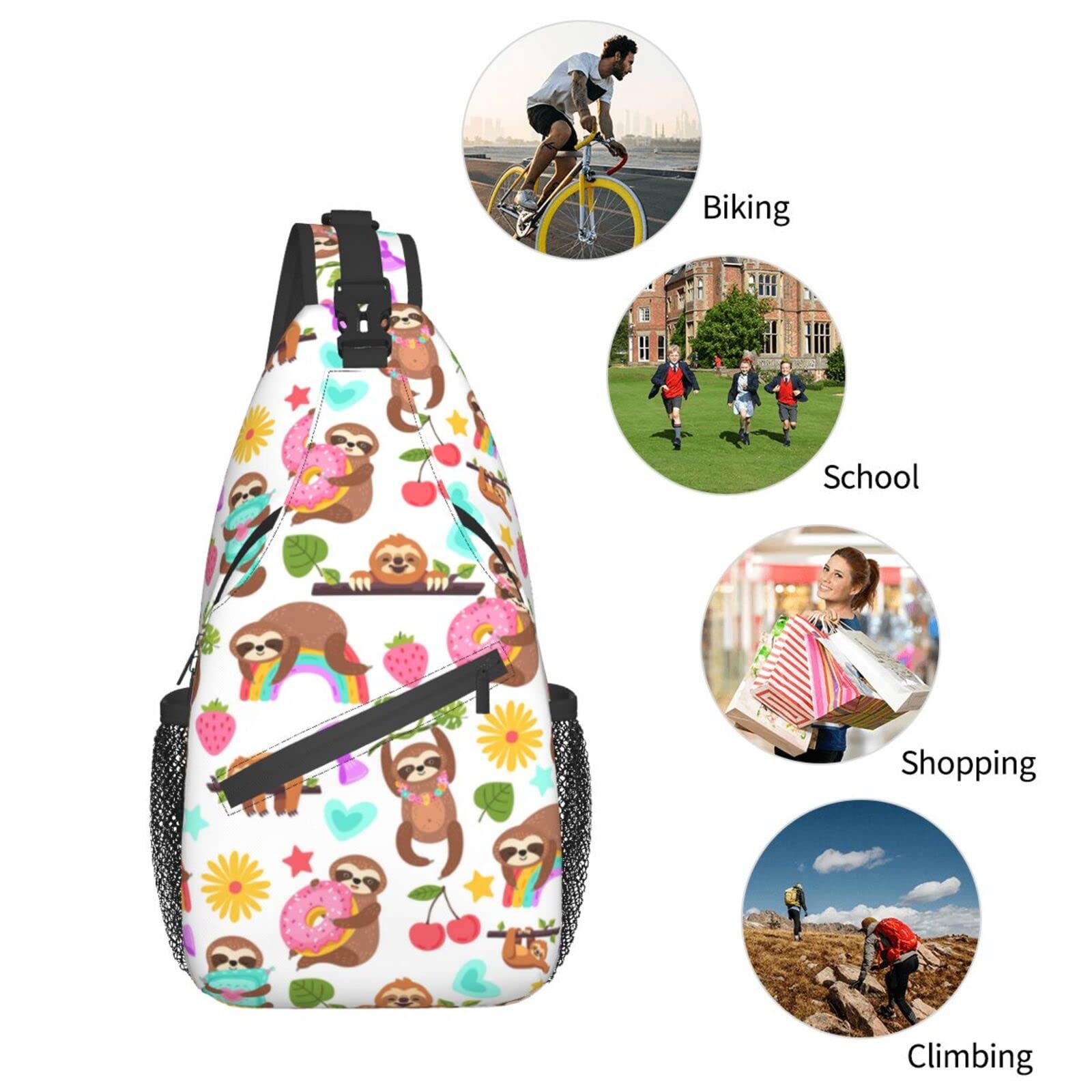 Sloth Sling Backpack - Adjustable Crossbody Chest Bag for Men & Women | Durable Gym, Cycling, Travel & Hiking Daypack | Perfect for Outdoor Adventures, Commuting & Daily Use