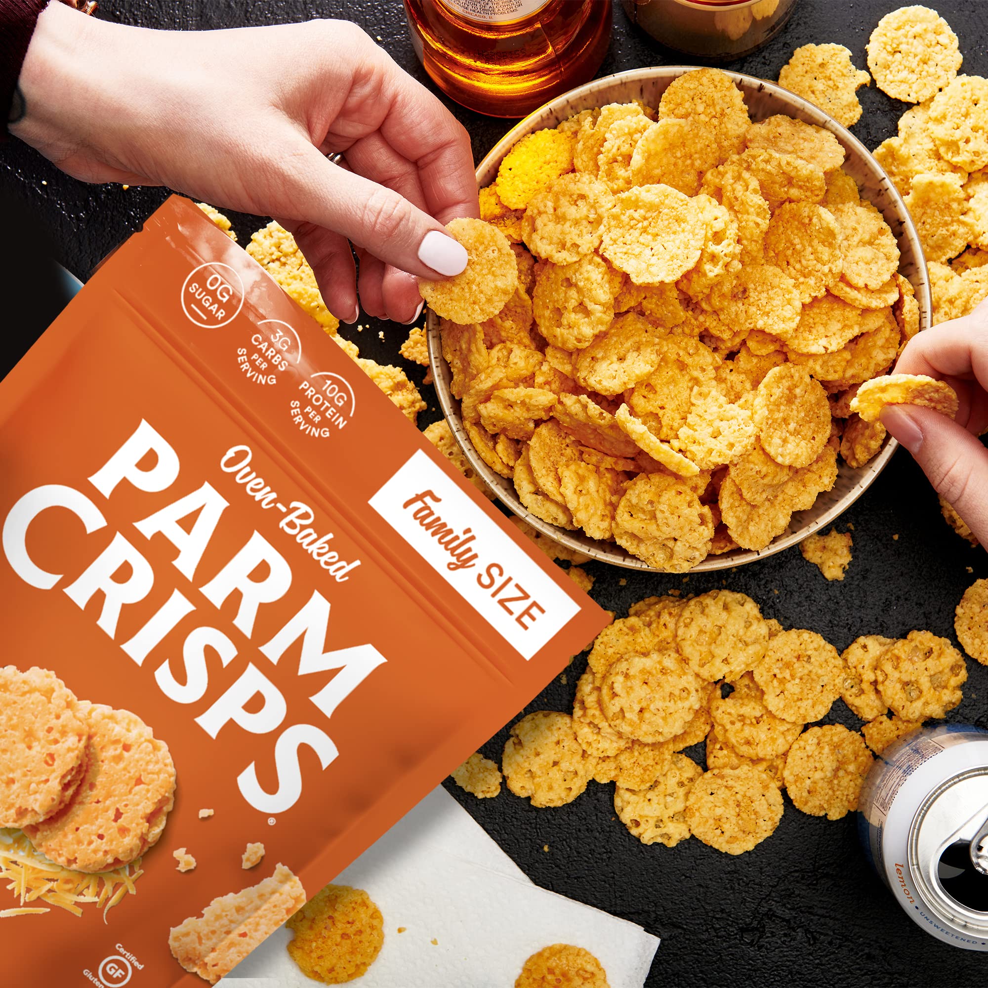 Parmcrisps – Low Carb Keto Cheddar Cheese Crisps Snacks | Gluten-Free, High Protein, Crunchy | Perfect for Keto Diet, Weight Loss & On-the-Go Healthy Snacking