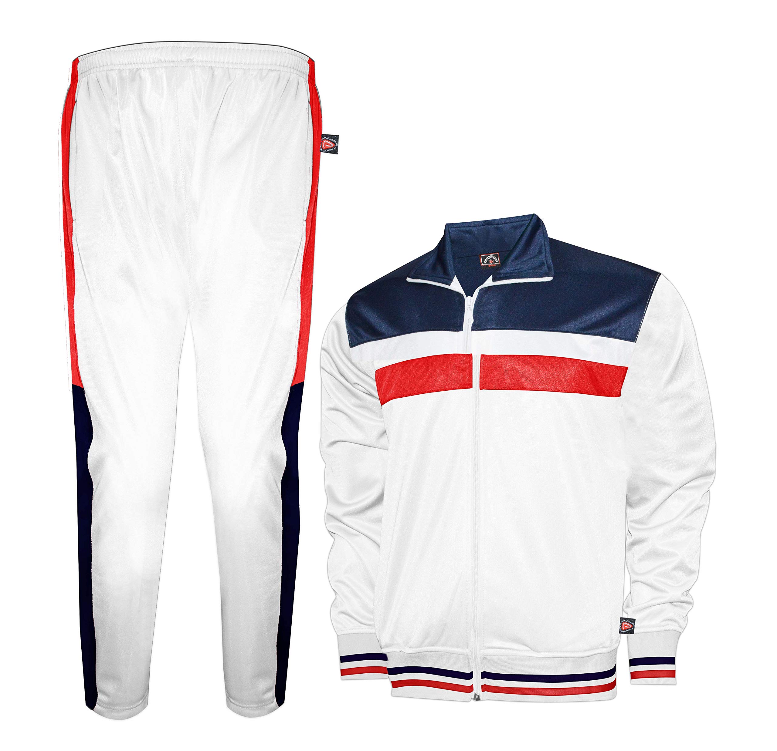 Prime Sports Men's Tracksuit Set - Athletic Full Zip Hoodie & Jogger Pants with Zipper Pockets for Gym, Running, Workout & Casual Wear