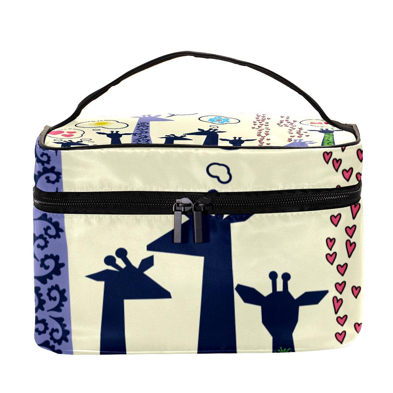 Cute Giraffe Print Large Travel Makeup Bag - Waterproof Cosmetic Organizer with Zipper for Women & Girls | Perfect for Travel, Gym, Beach & Daily Use