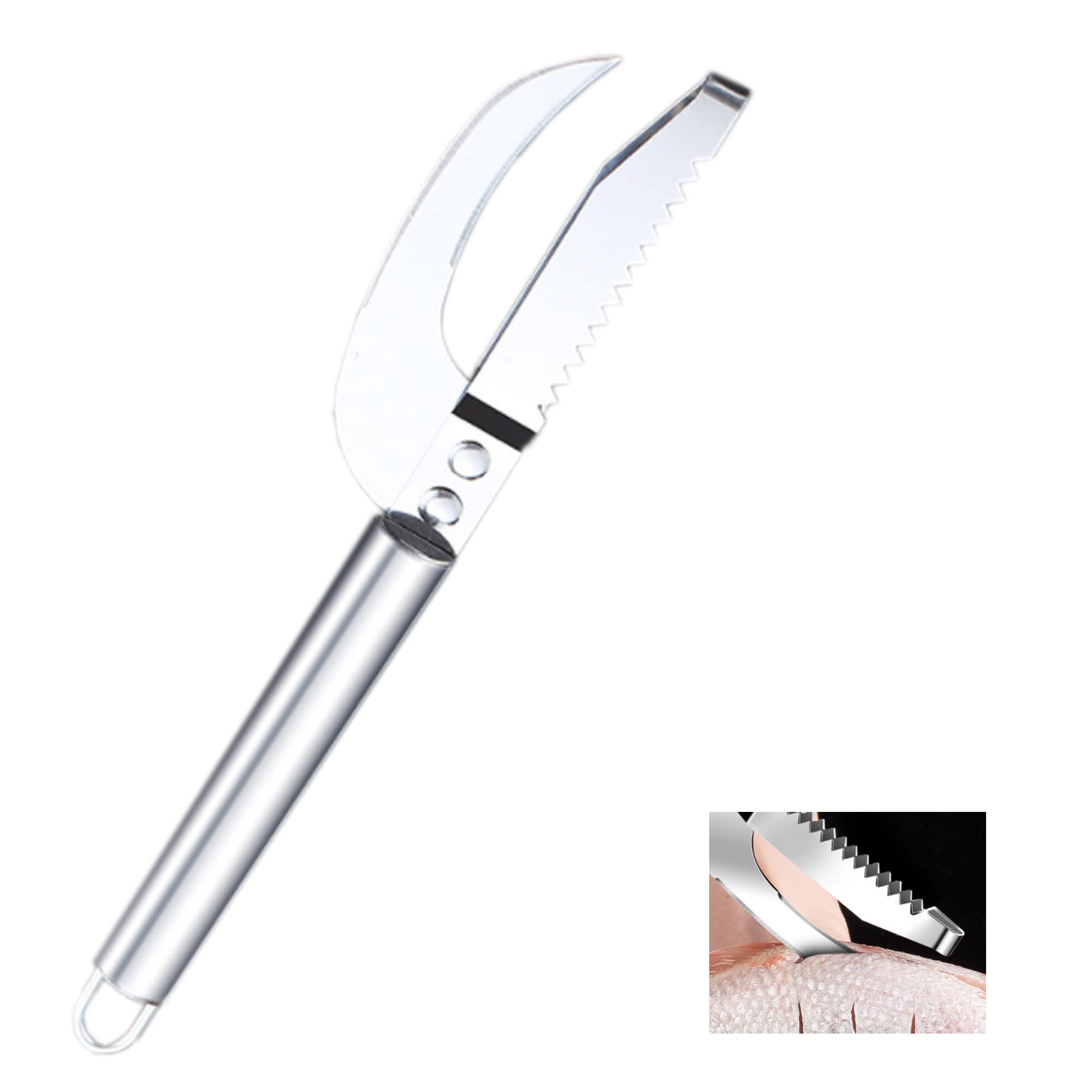Premium Stainless Steel Fish Maw Knife - Multi-Functional Fish Scale Remover Tool for Kitchen, Home & Outdoor Fishing | Perfect for Cleaning Fish, Preparing Seafood & Cooking