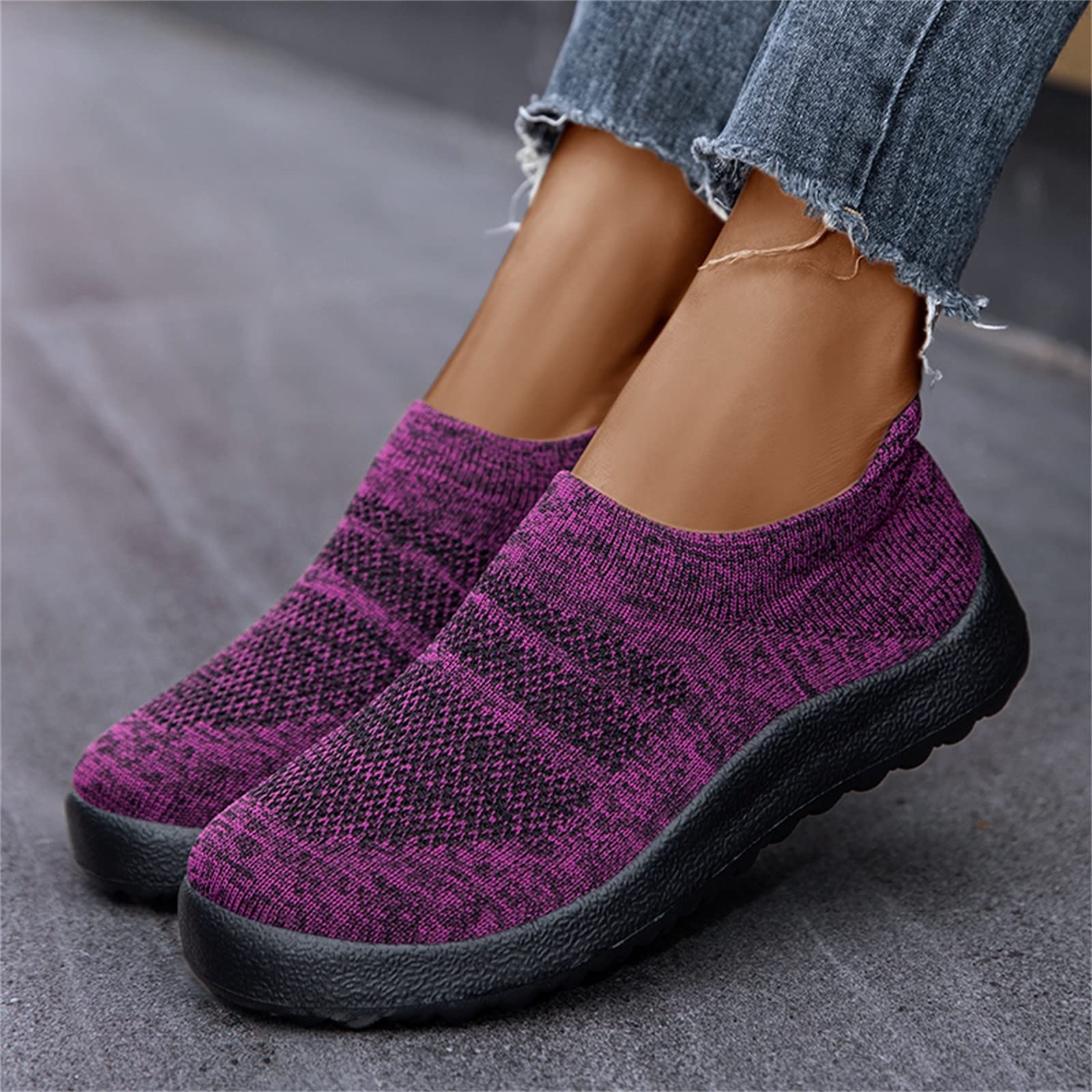 Women's & Men's Slip-On Walking Shoes - Non-Slip Running Sneakers, Breathable Mesh Casual Shoes in Black & Brown | Perfect for Gym, Workout, Travel & Daily Wear