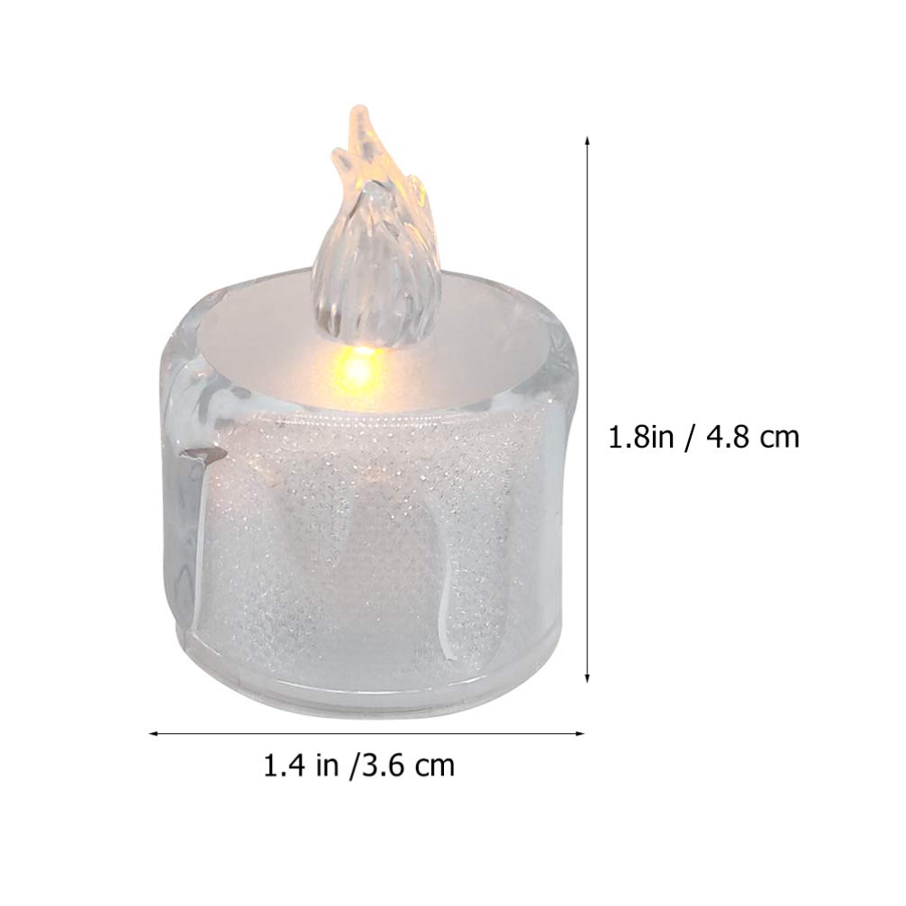 Garneck 12Pcs LED Electronic Candles - Halloween Decorative Lights, Plastic Candle-Shaped Lamps with White LED for Home Decor, Party, Wedding & Holiday Displays