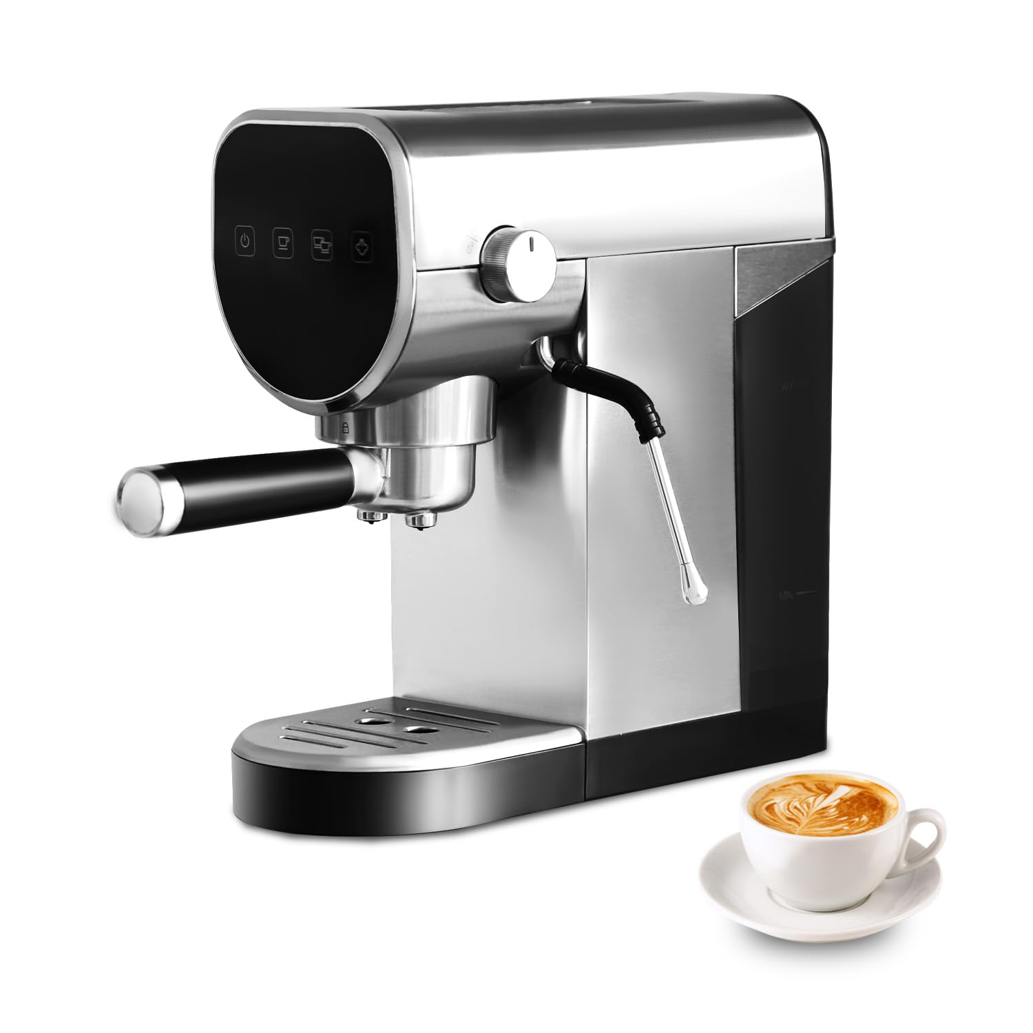 20 Bar Professional Espresso Machine for Home with Milk Frother Wand - Digital Touch Screen Coffee Maker, 30oz Removable Water Tank - Automatic Espresso & Cappuccino Maker for Latte, Americano - Perfect for Kitchen, Office, Coffee Shop & Gifts