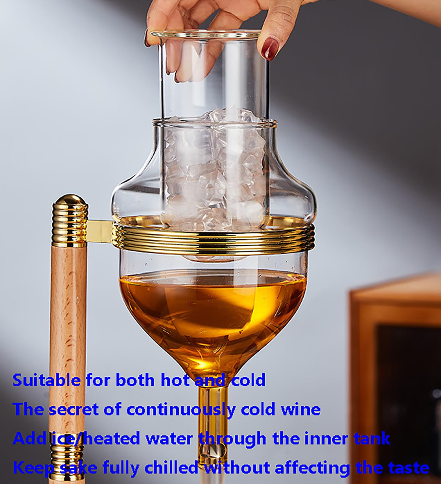 Premium Glass Sake Dispenser - Ice Cold Whiskey & Liquor Decanter for Bourbon, Wine, Vodka, Tequila - Perfect for Home Bars, Parties & Japanese Dining Experiences