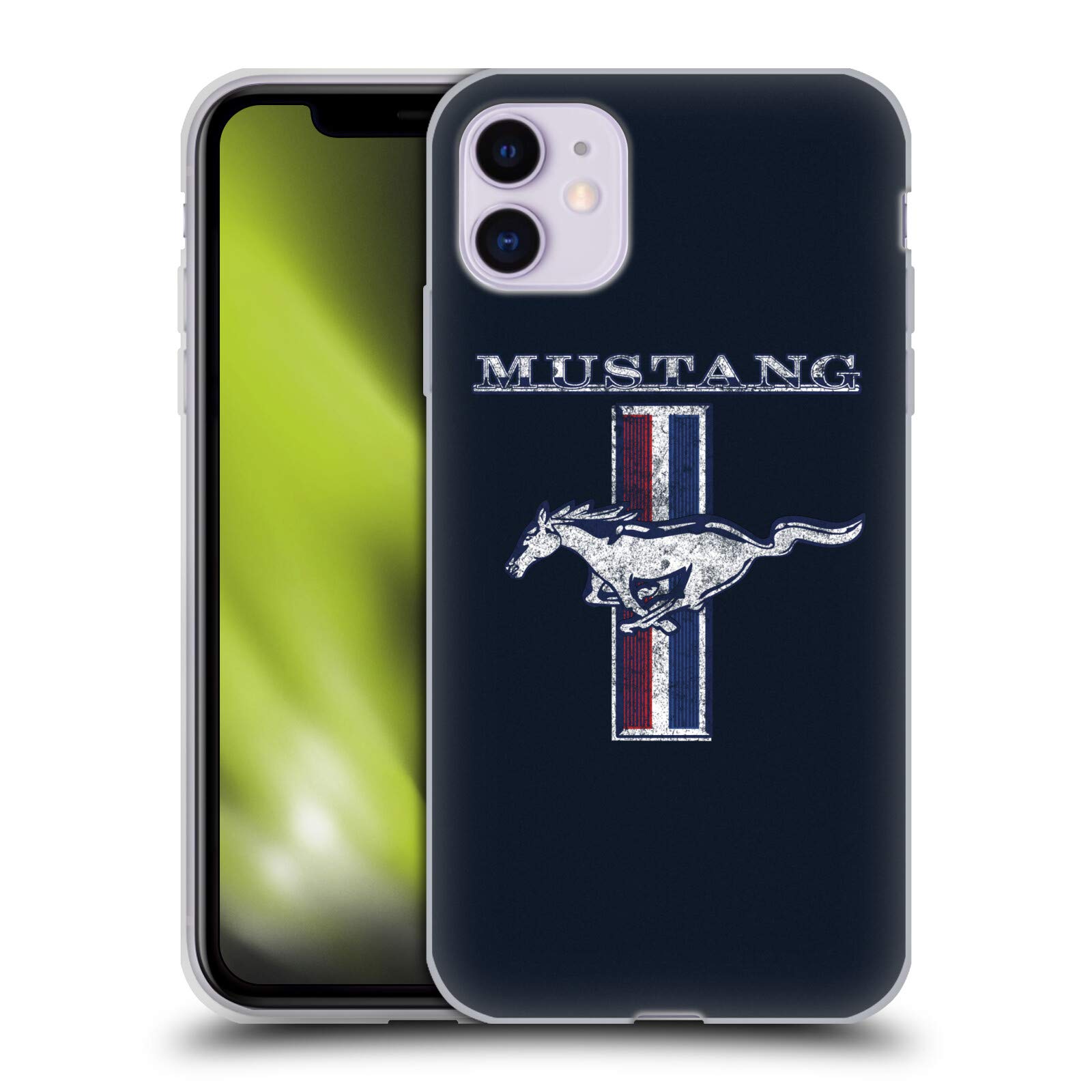 Ford Mustang Distressed Logo Soft Gel Case for iPhone 11 - Officially Licensed by Ford Motor Company | Perfect for Car Enthusiasts & Everyday Use