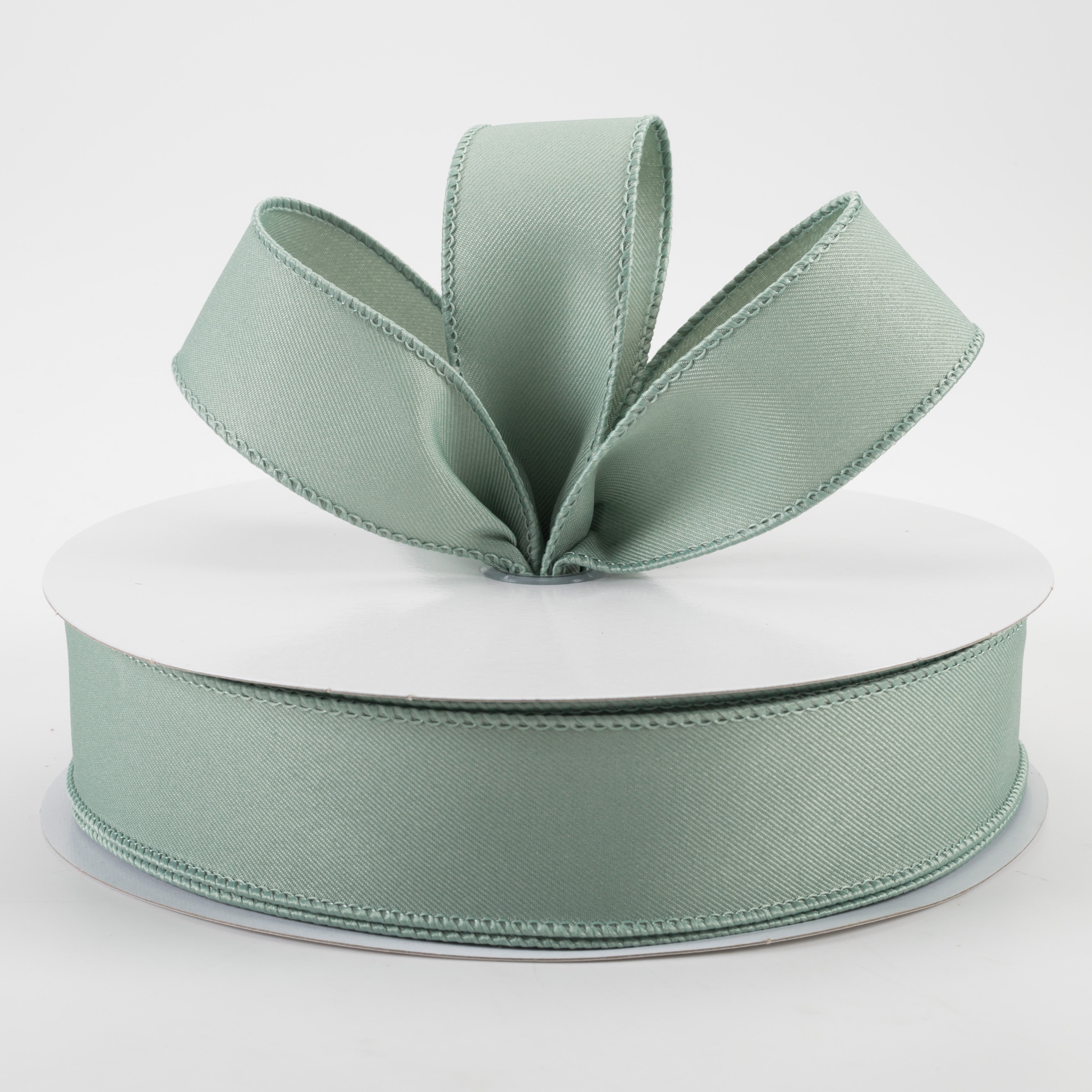 1.5 Inch Diagonal Weave Fabric Ribbon - Sage Green (50 Yards) | Premium Decorative Ribbon for Gift Wrapping, DIY Crafts, Wedding Decorations and Scrapbooking