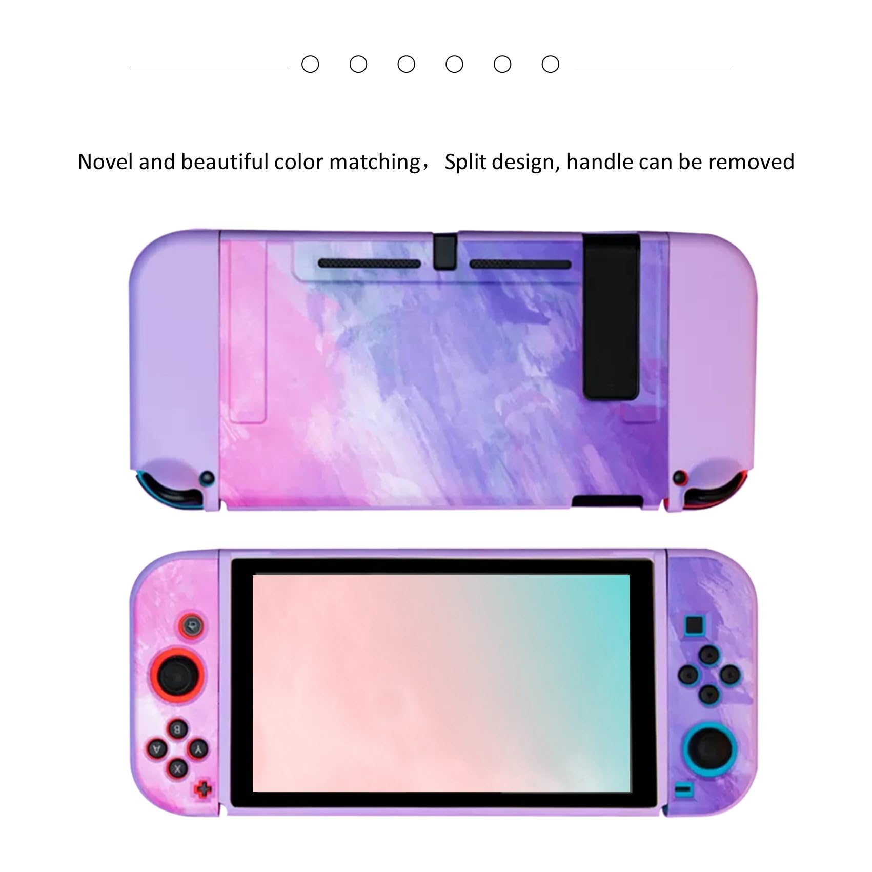 Nintendo Switch Skin Case - Soft TPU Protective Shell for Switch Console & Controllers | Shock-Absorption, Anti-Scratch Cover for Comfortable Gaming (Purple) | Perfect for Travel, Home & On-The-Go Protection