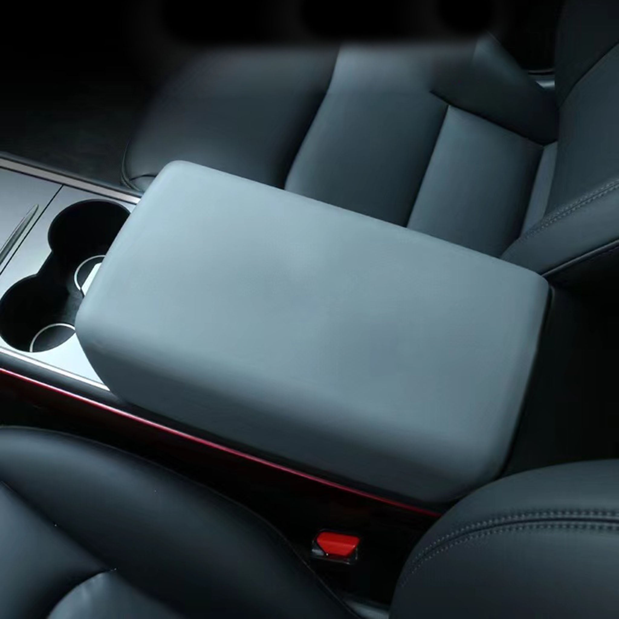 Premium Armrest Box Cover for Tesla Model 3 & Model Y - Soft PU Leather Center Console Organizer - Perfect for Storage Protection & Interior Upgrade (2017-2023 Models) - Ideal for Road Trips & Daily Commuting