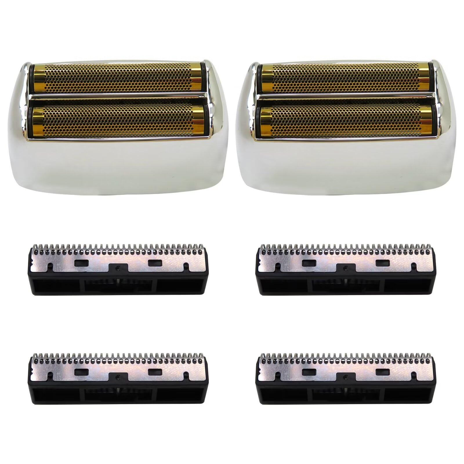 2-Pack Replacement Shaving Heads & Blades Compatible with BaBylissPRO FXFS2G/FXFS2 Single-Stick Shaver - Silver Foil & Cutter Set - Perfect for Home & Professional Barber Use