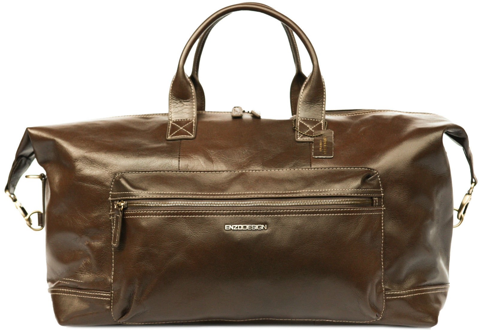 Premium Genuine Leather Travel Duffle Bag - Large Weekender Overnight Bag for Men & Women - Spacious Carry-On Luggage for Airplane, Gym, Business Trips & Weekend Getaways (Brown)