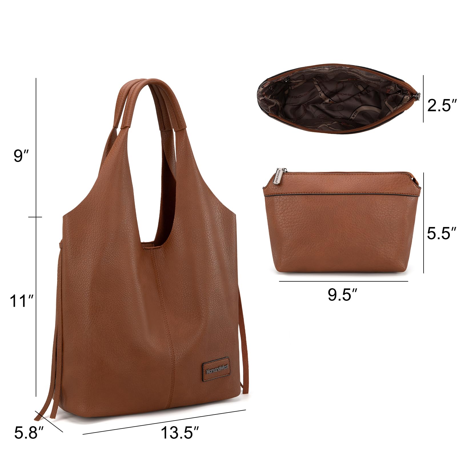 Montana West Slouchy Hobo Bags for Women - Soft Leather Designer Shoulder Purse & Top Handle Handbag - Perfect for Work, Travel & Everyday Use