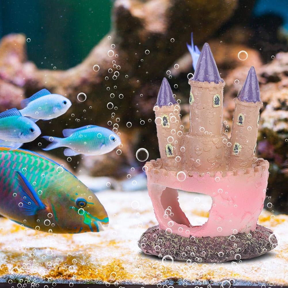 Resin Cartoon Castle Aquarium Decor - Fish Tank Accessories for Tropical Fish, Reptiles & Aquatic Pets | Underwater Landscape Decoration for Home & Office Aquariums