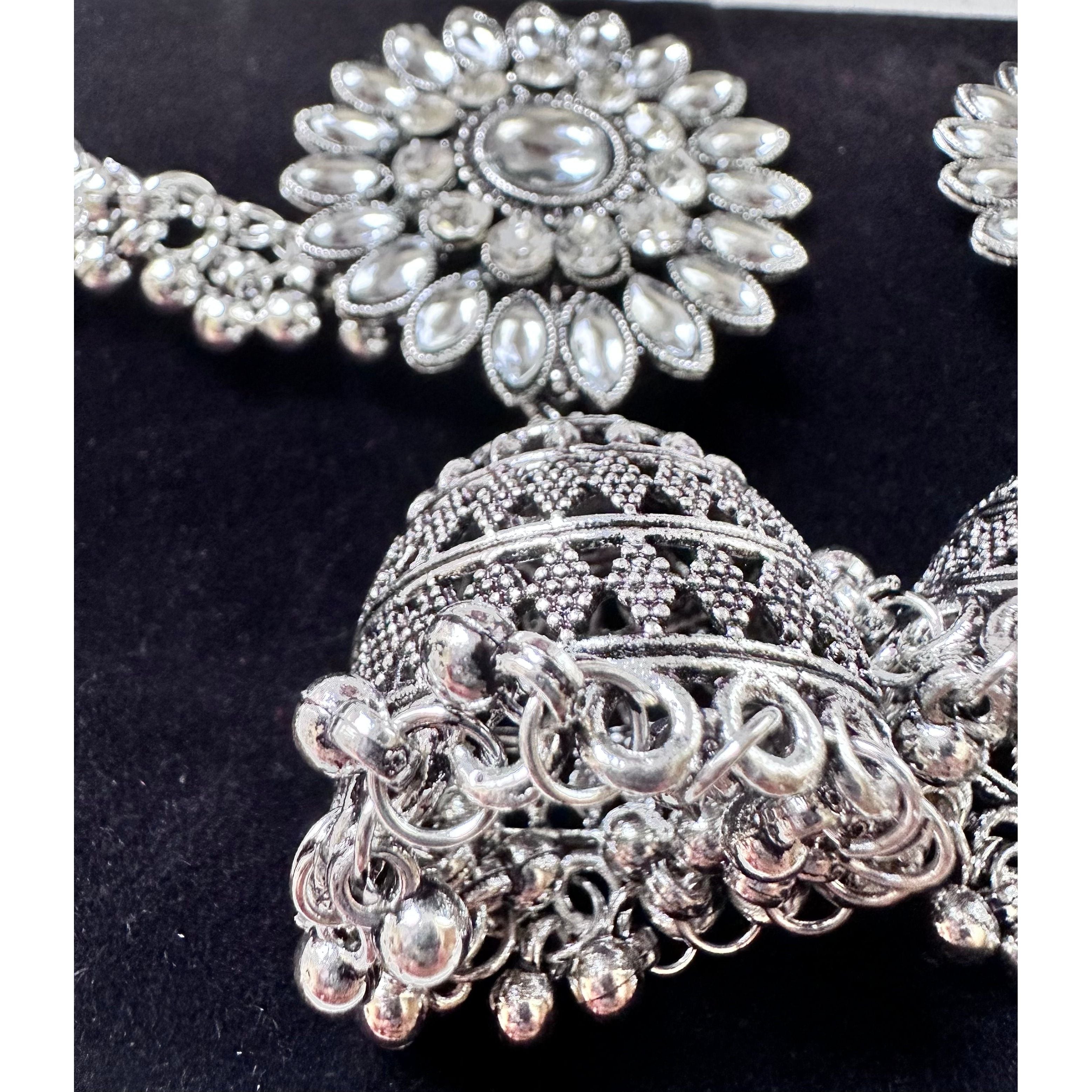 Exquisite Jhumka Earrings with Long Chain Tassels - Traditional Indian Ethnic Jewelry for Women - Perfect for Weddings, Parties, and Festive Occasions