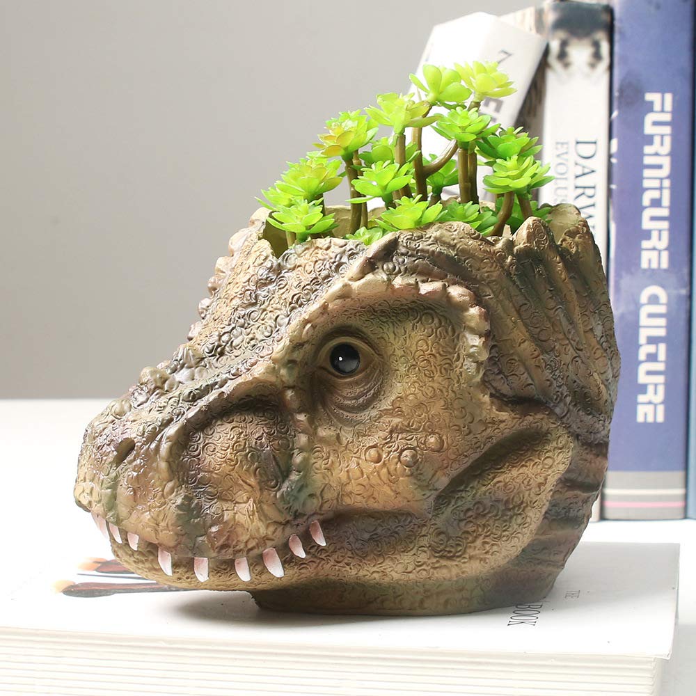 Dinosaur Flower Pot - Tyrannosaurus Rex Succulent Planter for Home & Office Decor | Perfect for Cactus, Small Plants & Desktop Decorations