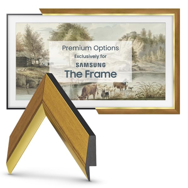 Modern Gold Leaf Slim Deco TV Frame - Compatible with Samsung The Frame TV (3