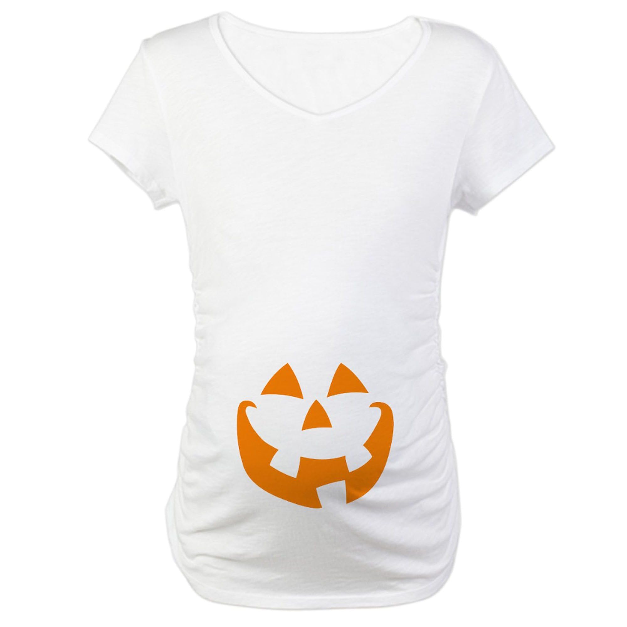 Halloween Maternity T-Shirt for Women - Stretch Ruched Side Pregnancy Tee | Comfortable Holiday Costume Top for Pumpkin Patch, Trick-or-Treating & Baby Shower